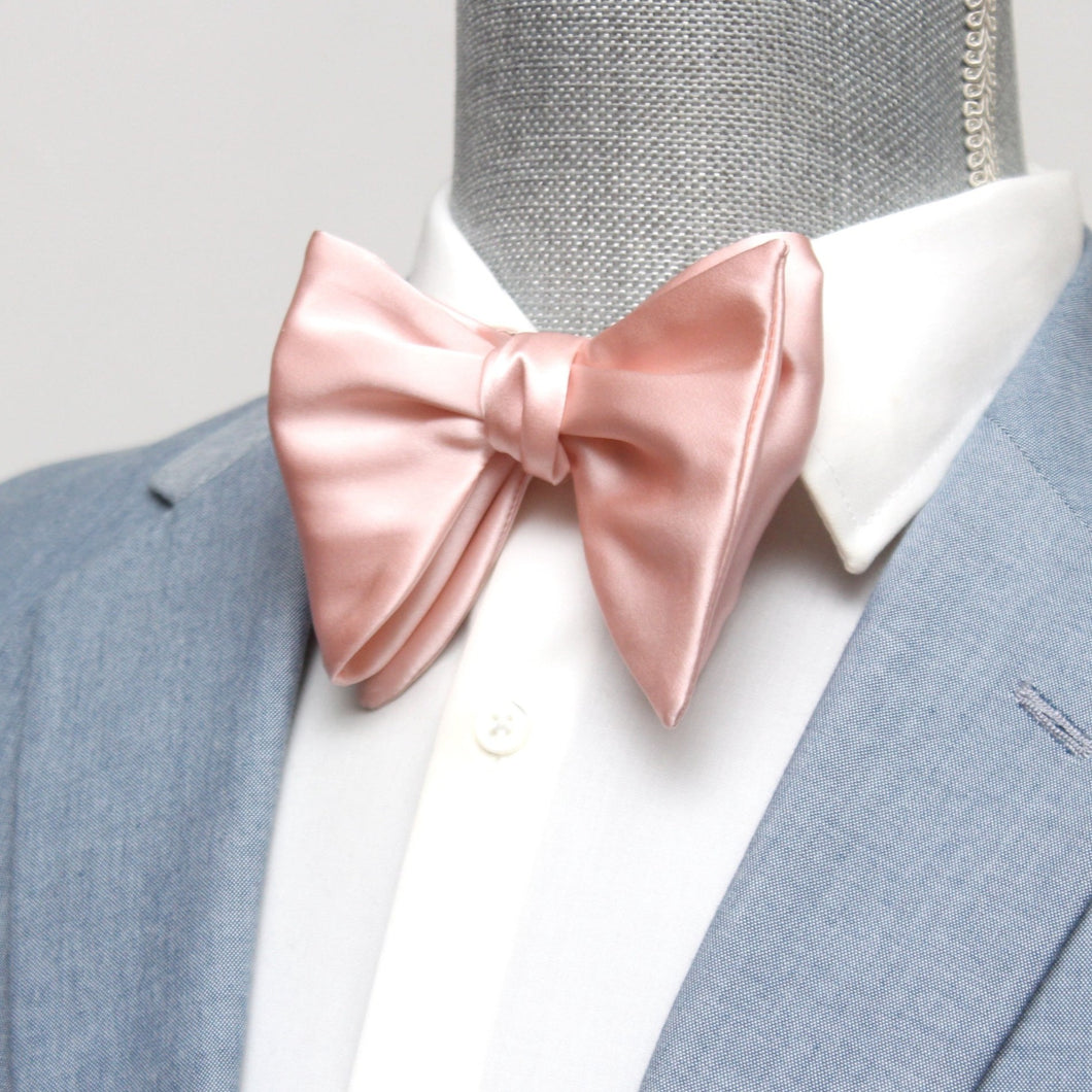 Big Butterfly Peach Silk Bow Tie