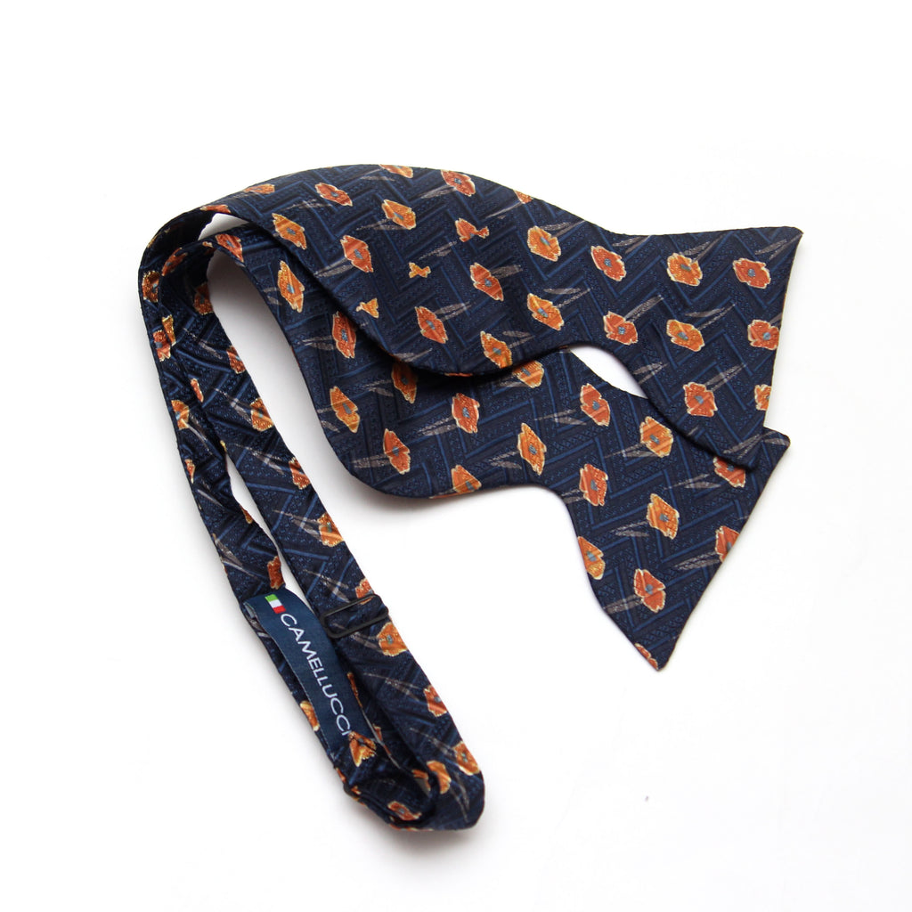 Orange Poppies Big Butterfly Bow Tie