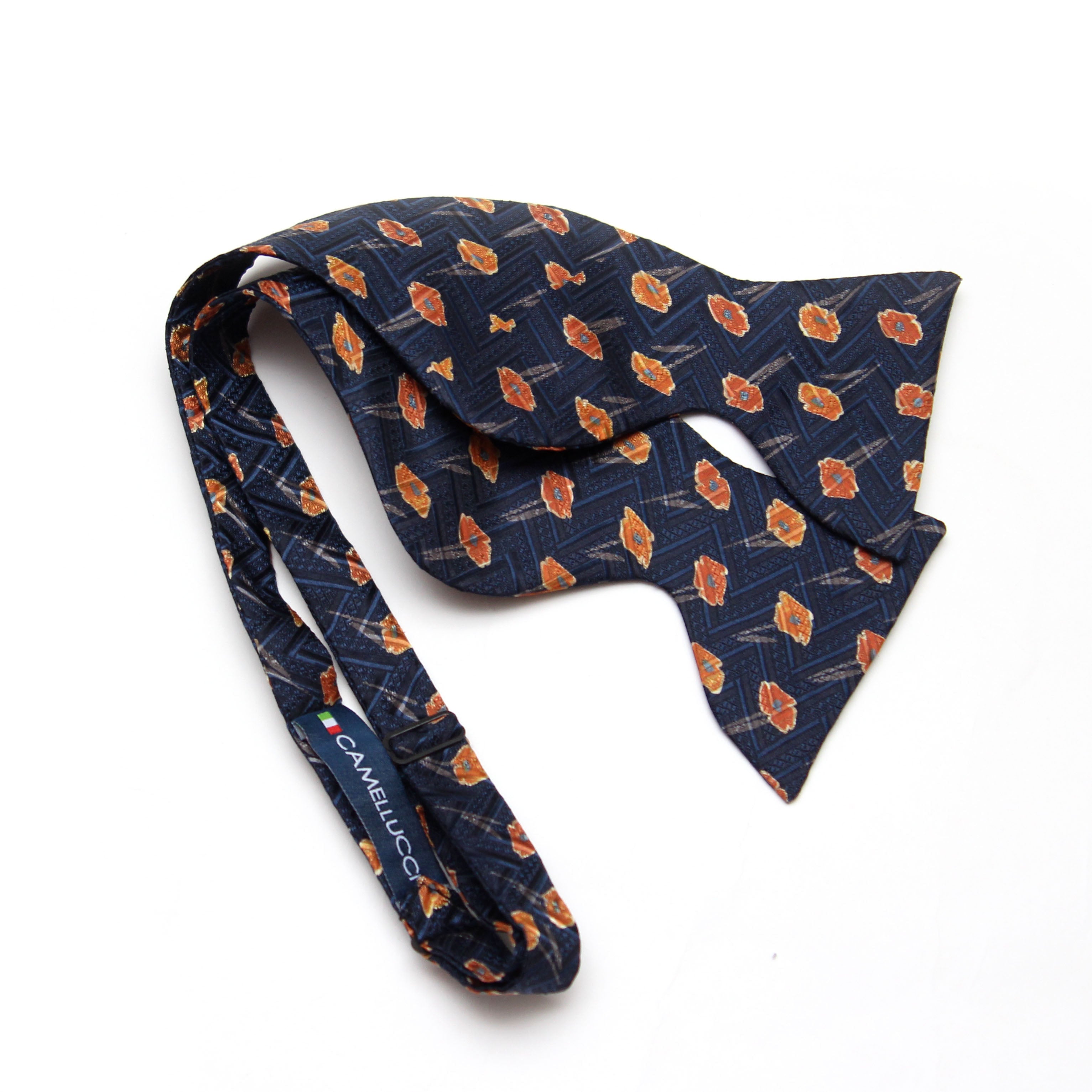 Orange Poppies Big Butterfly Bow Tie