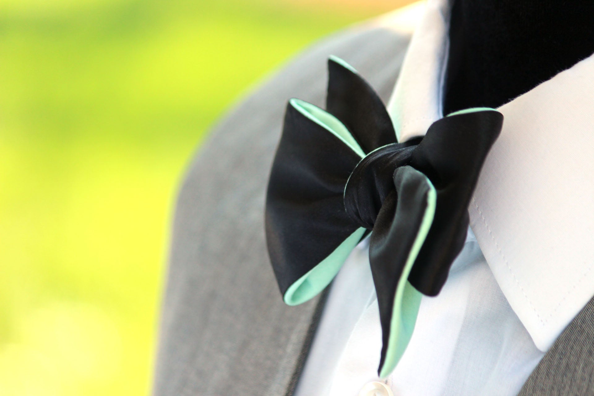Mint Black Reversible Self-Tie Bow Tie