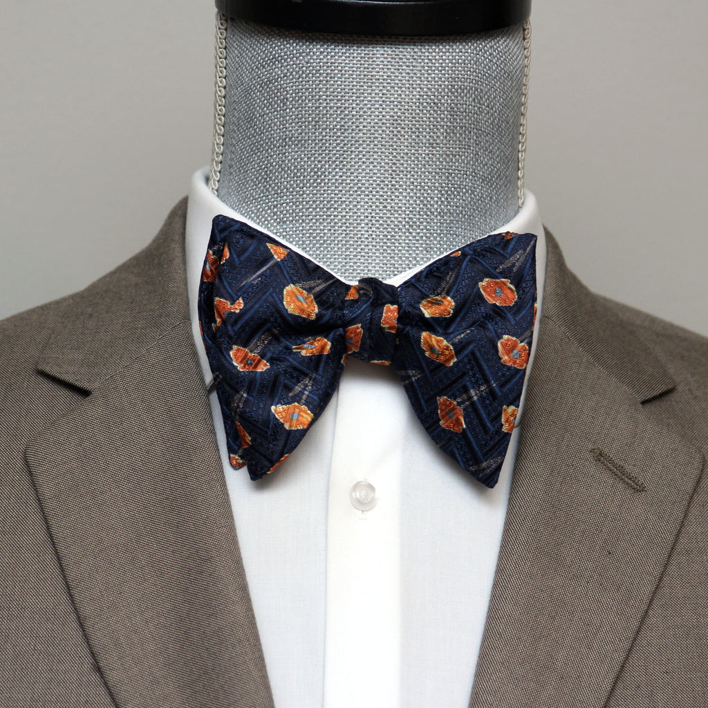Orange Poppies Big Butterfly Bow Tie