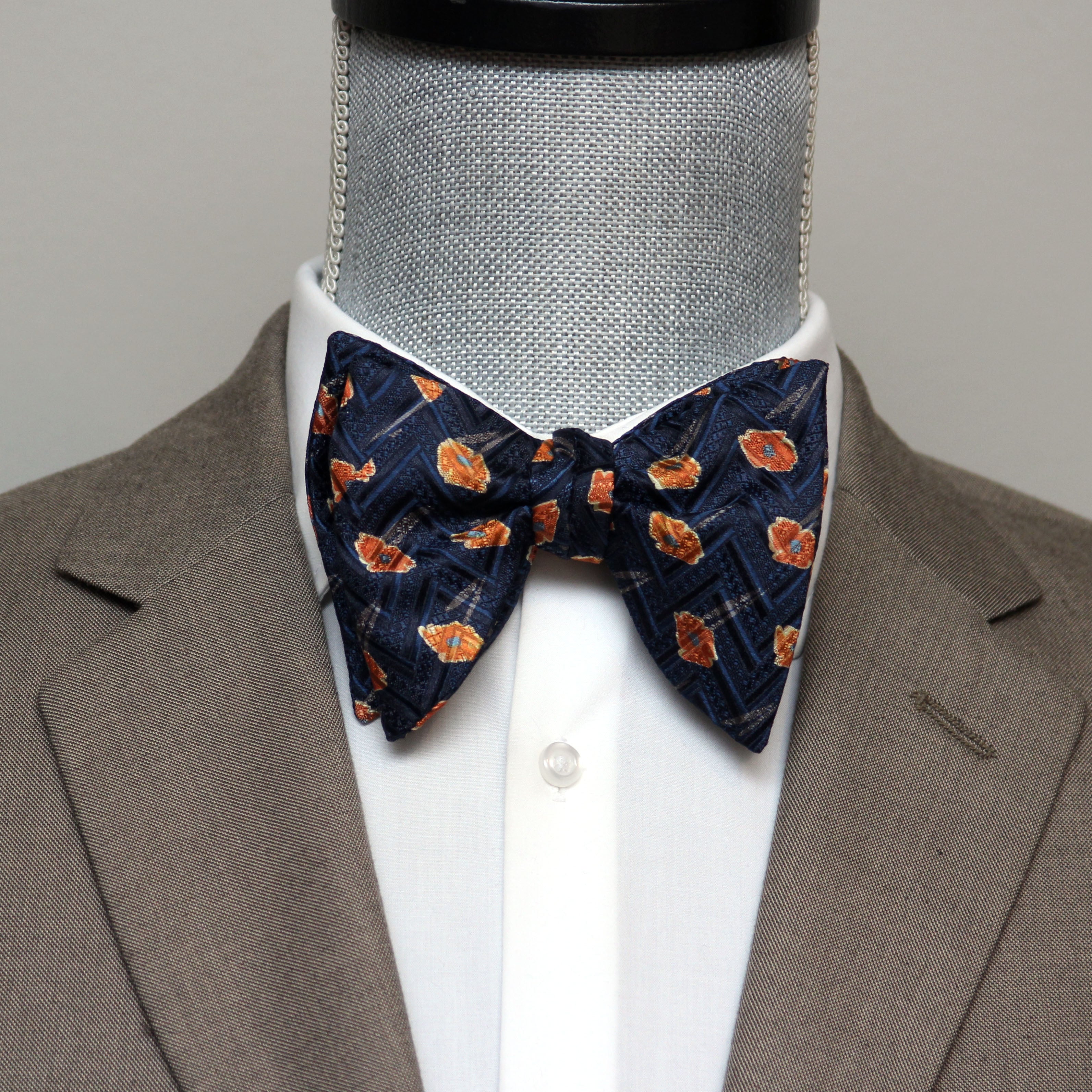 Orange Poppies Big Butterfly Bow Tie