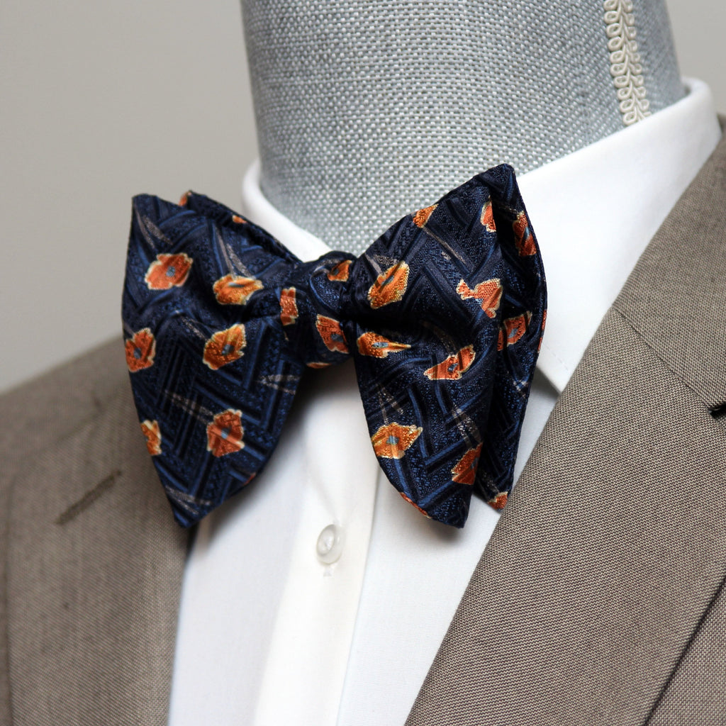 Orange Poppies Big Butterfly Bow Tie