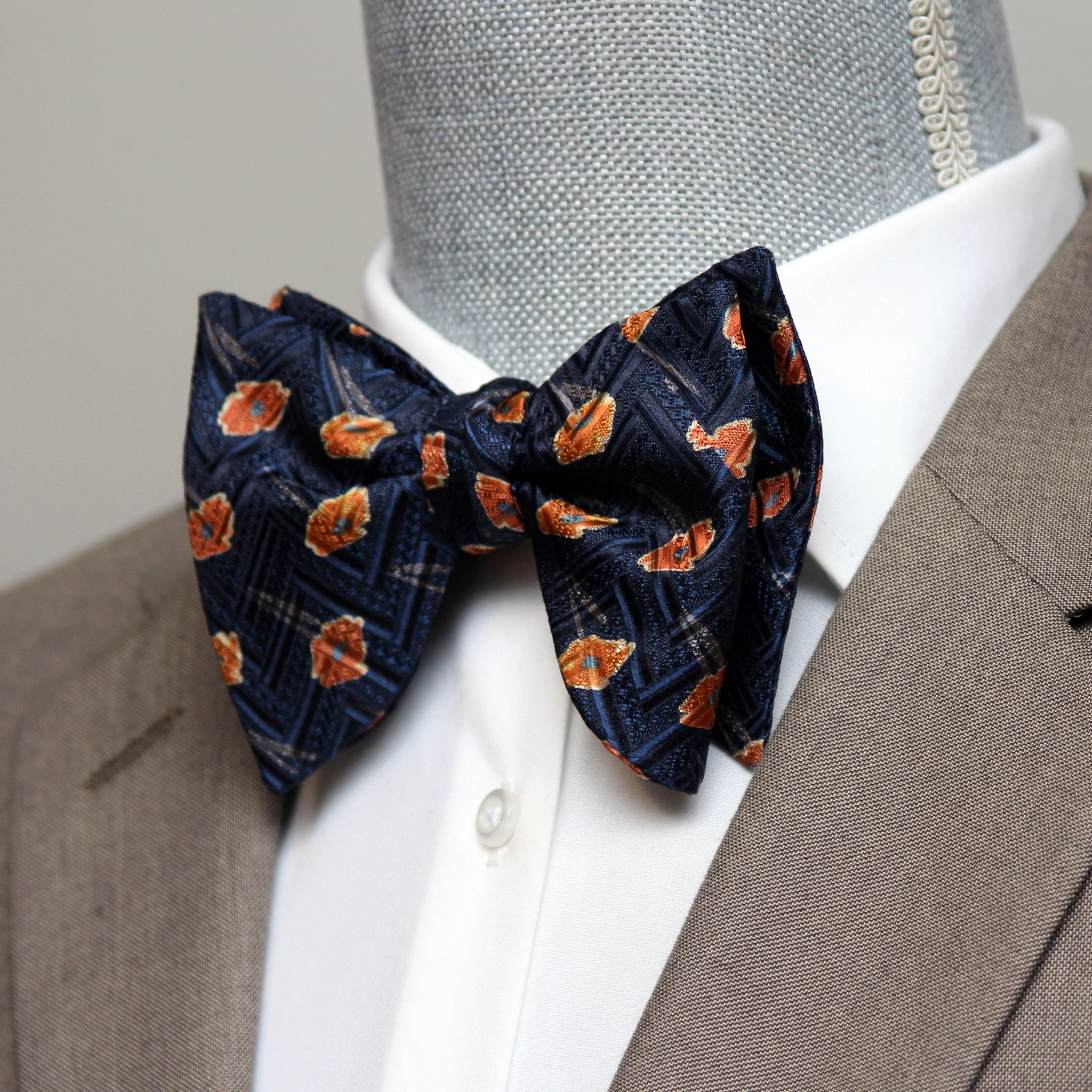 Orange Poppies Big Butterfly Bow Tie