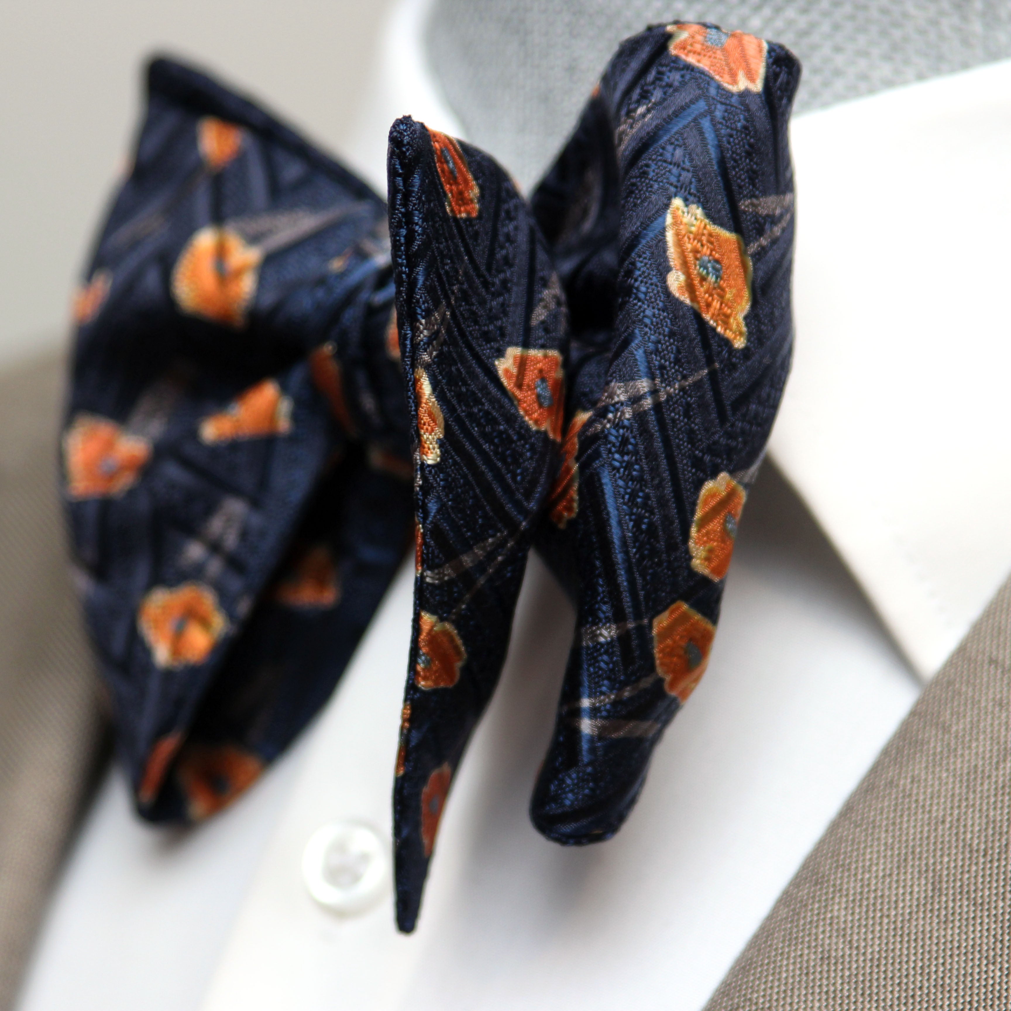Orange Poppies Big Butterfly Bow Tie