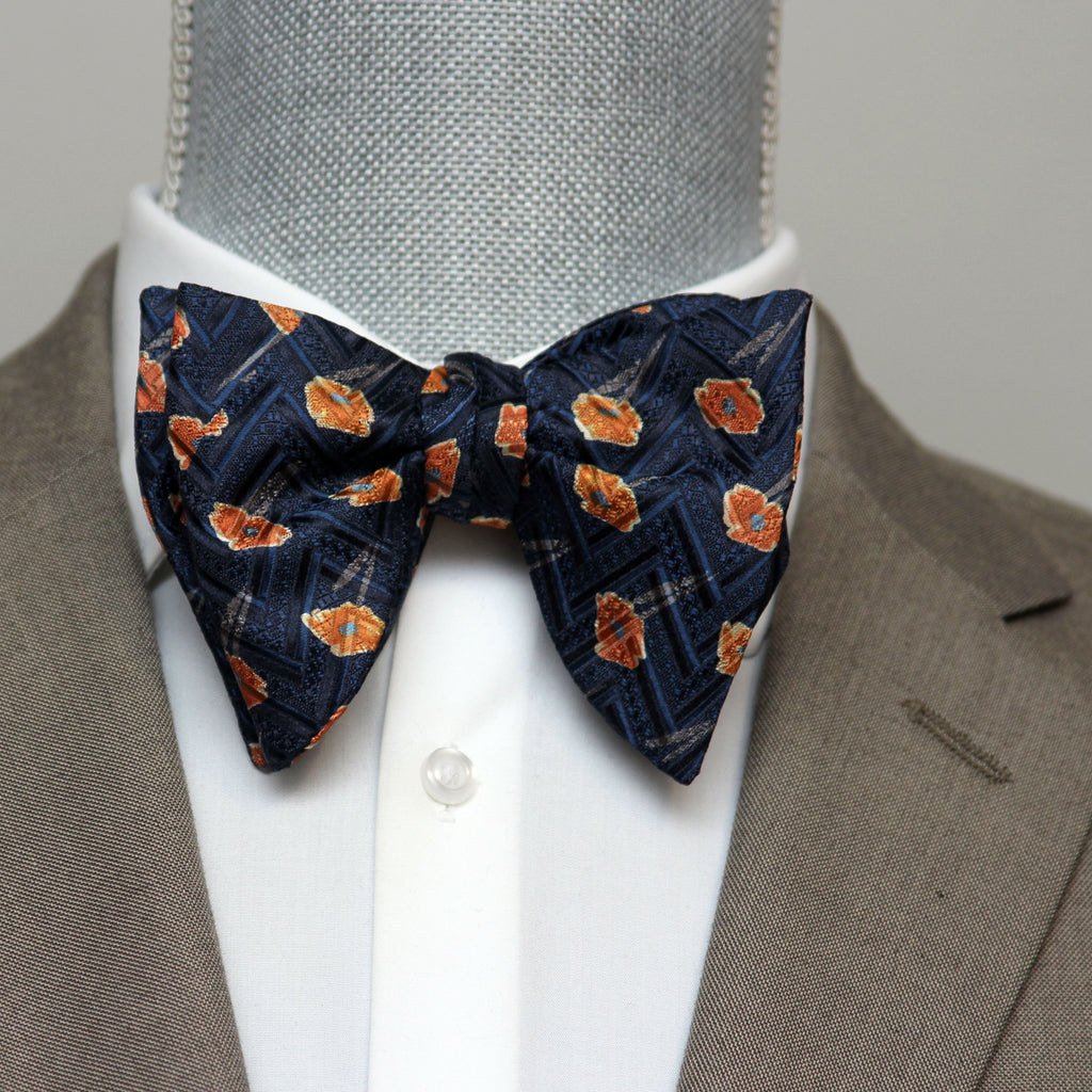 Orange Poppies Big Butterfly Bow Tie