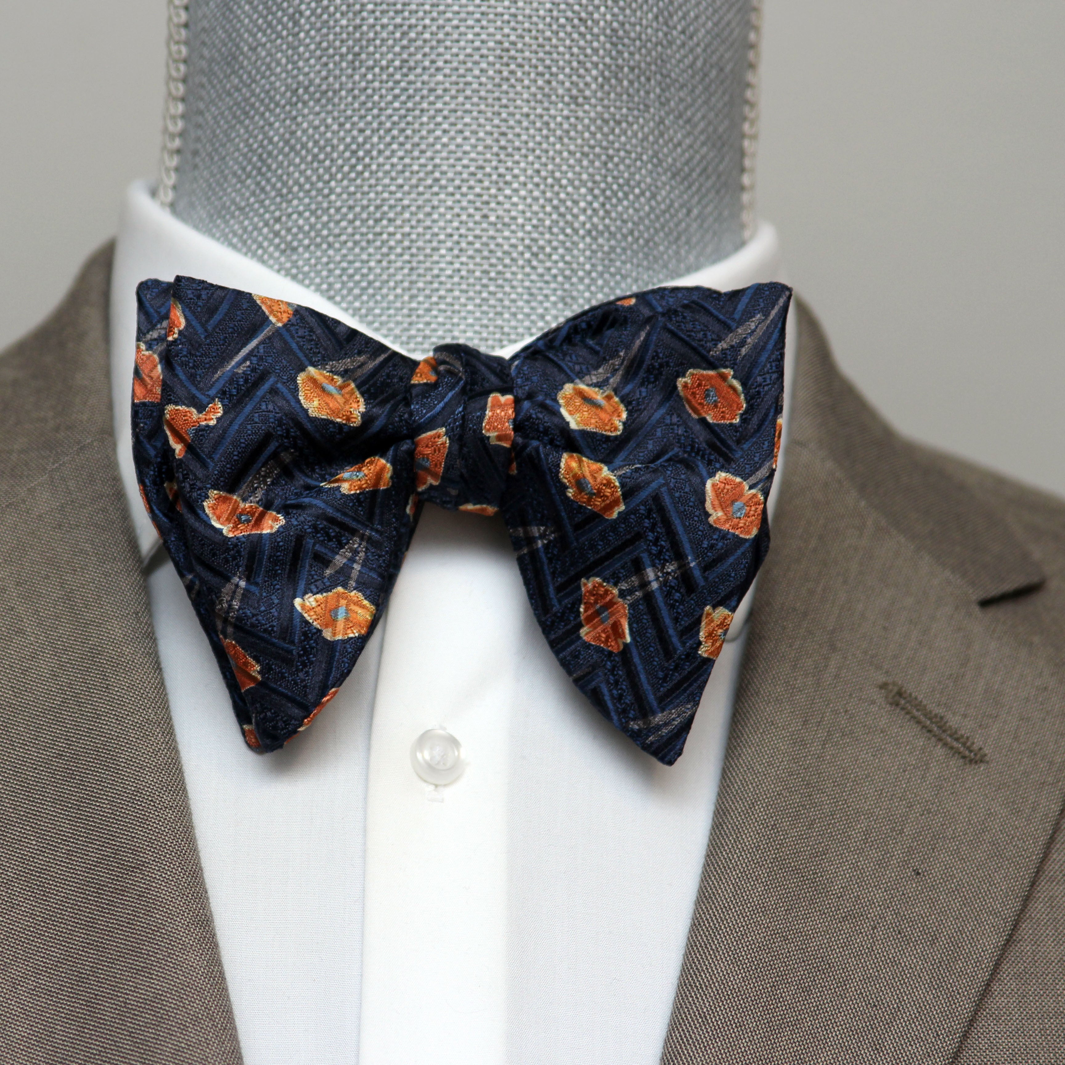 Orange Poppies Big Butterfly Bow Tie