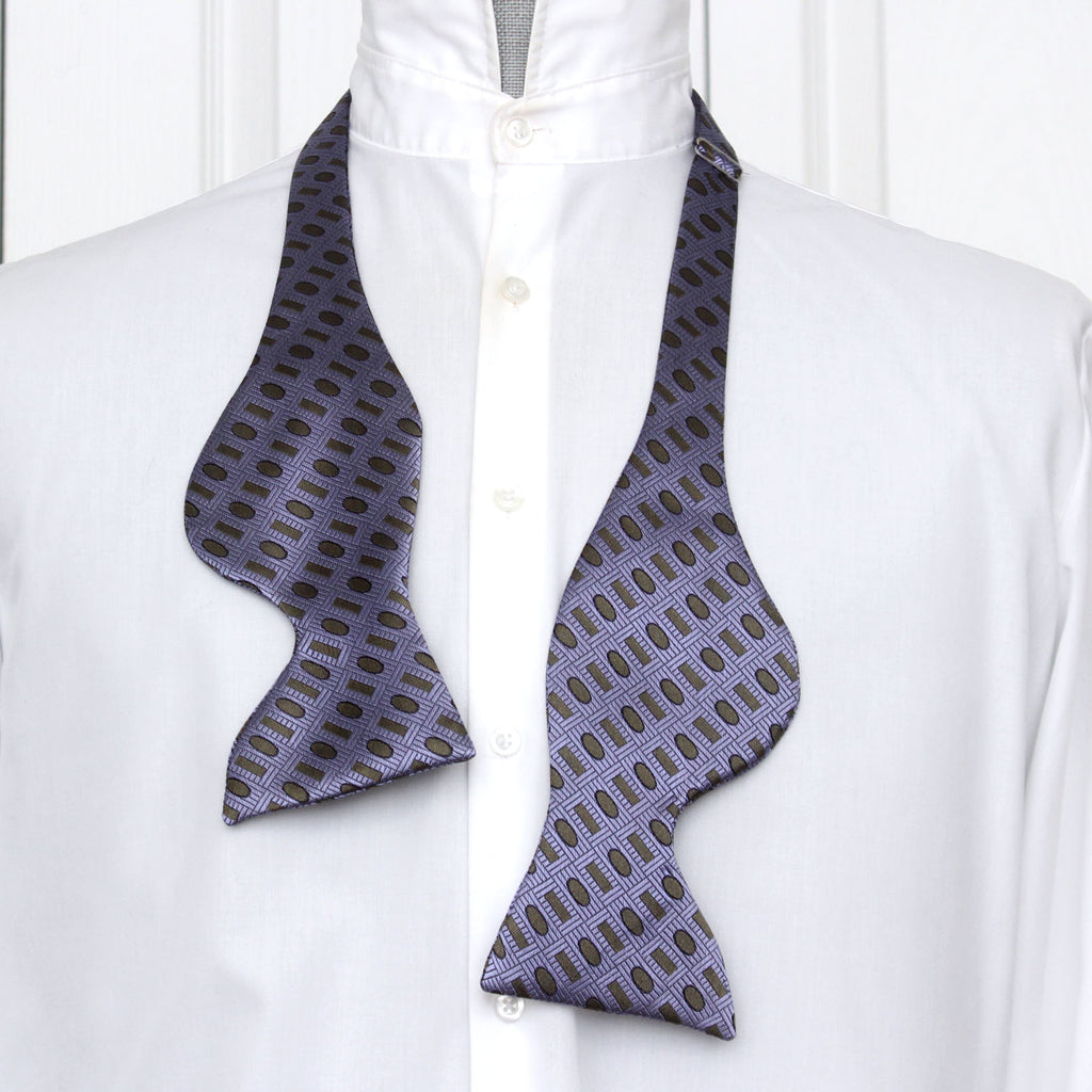 Purple Ornament Silk Bow Tie