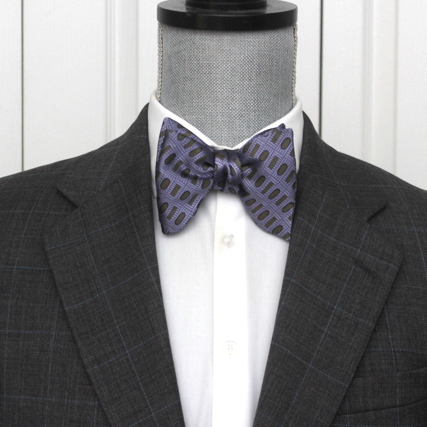 Purple Ornament Silk Bow Tie