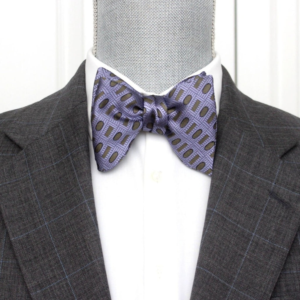 Purple Ornament Silk Bow Tie