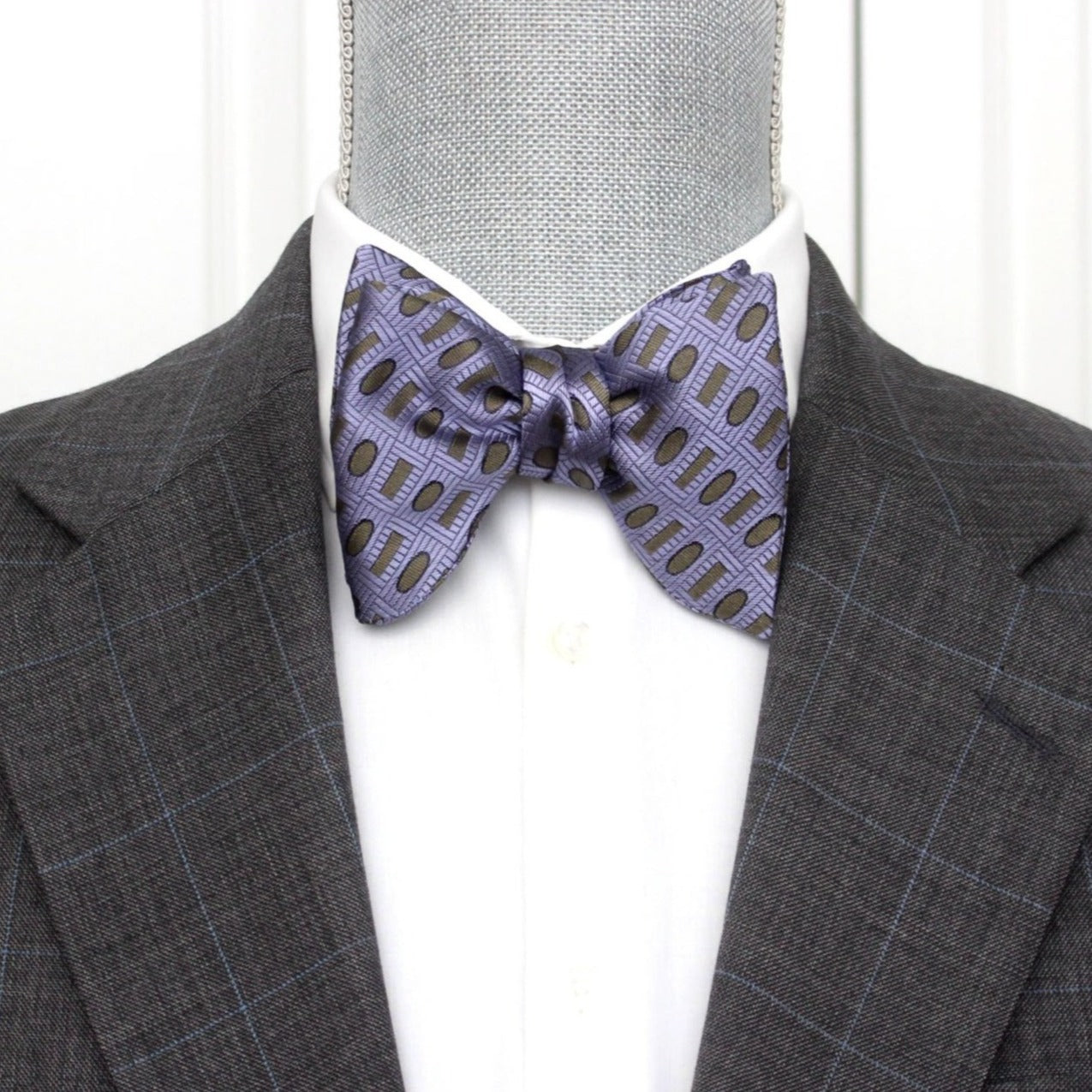Purple Ornament Silk Bow Tie