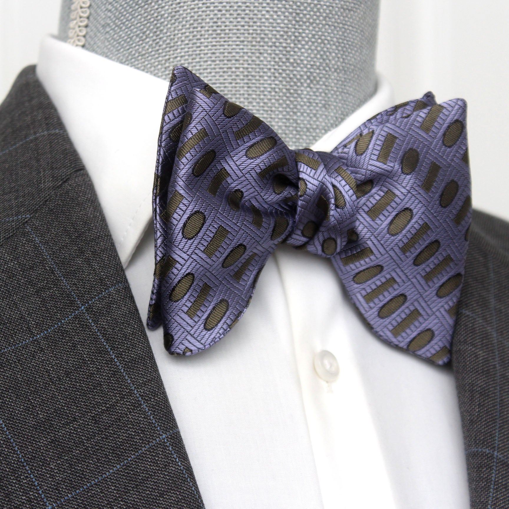 Purple Ornament Silk Bow Tie