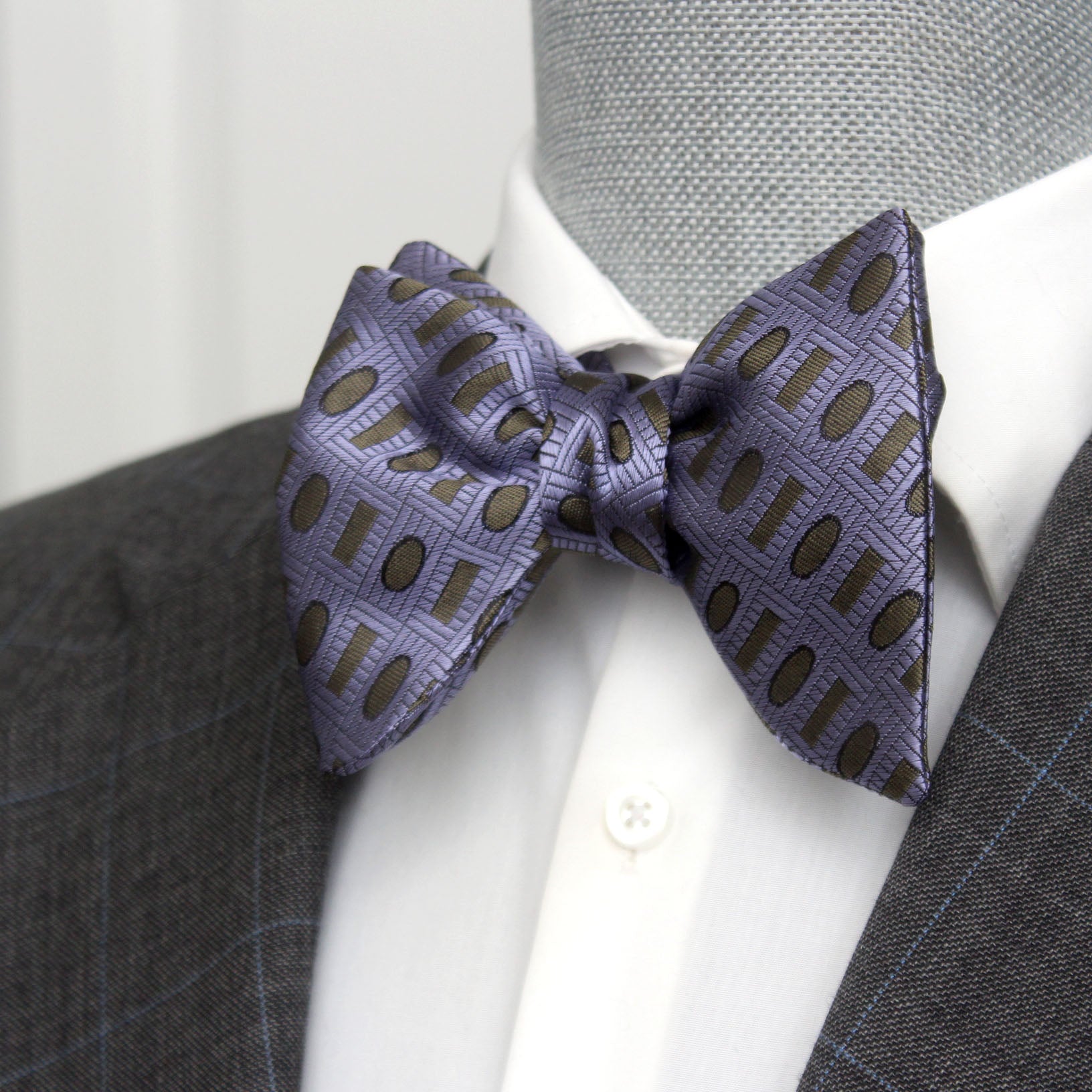 Purple Ornament Silk Bow Tie