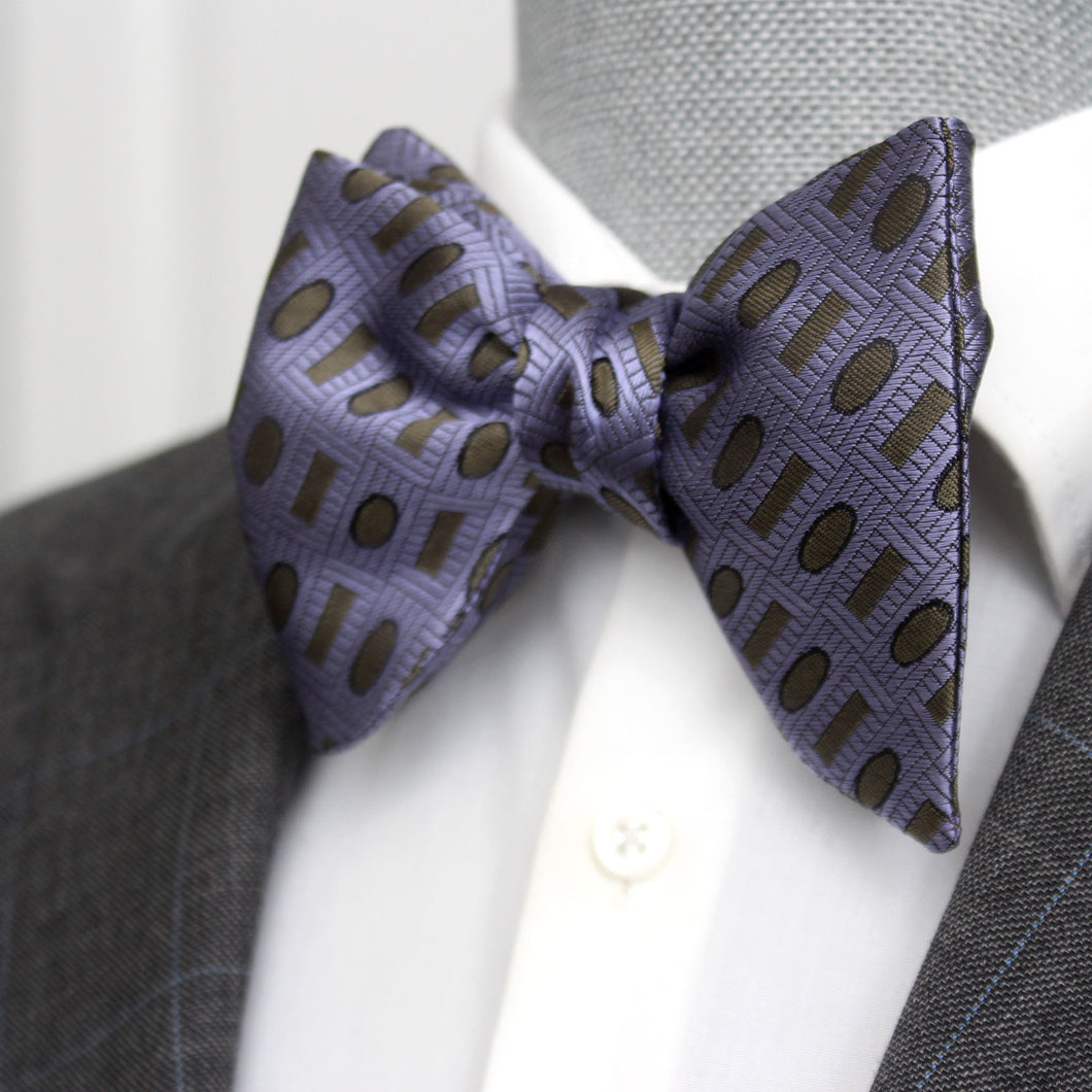 Purple Ornament Silk Bow Tie