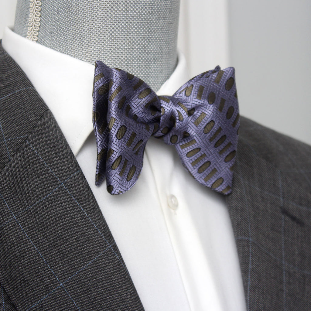 Purple Ornament Silk Bow Tie