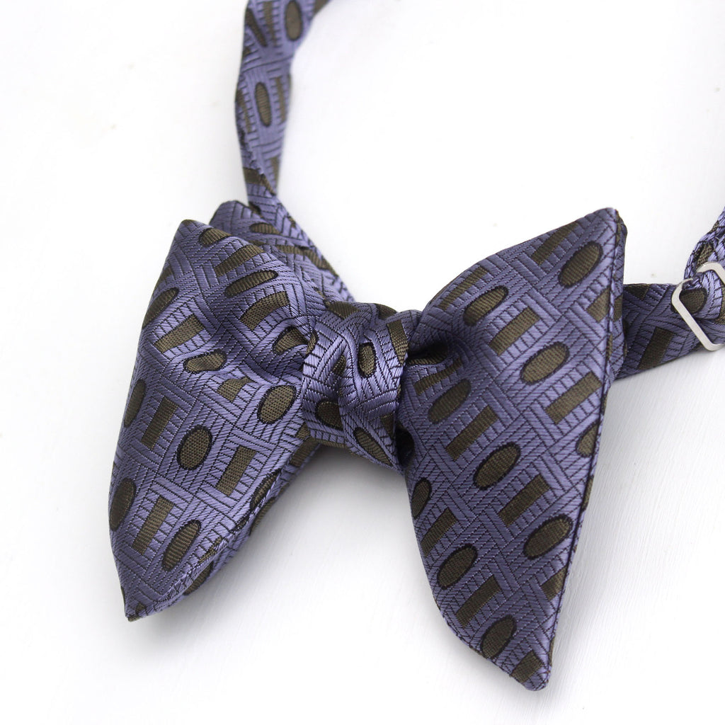 Purple Ornament Silk Bow Tie