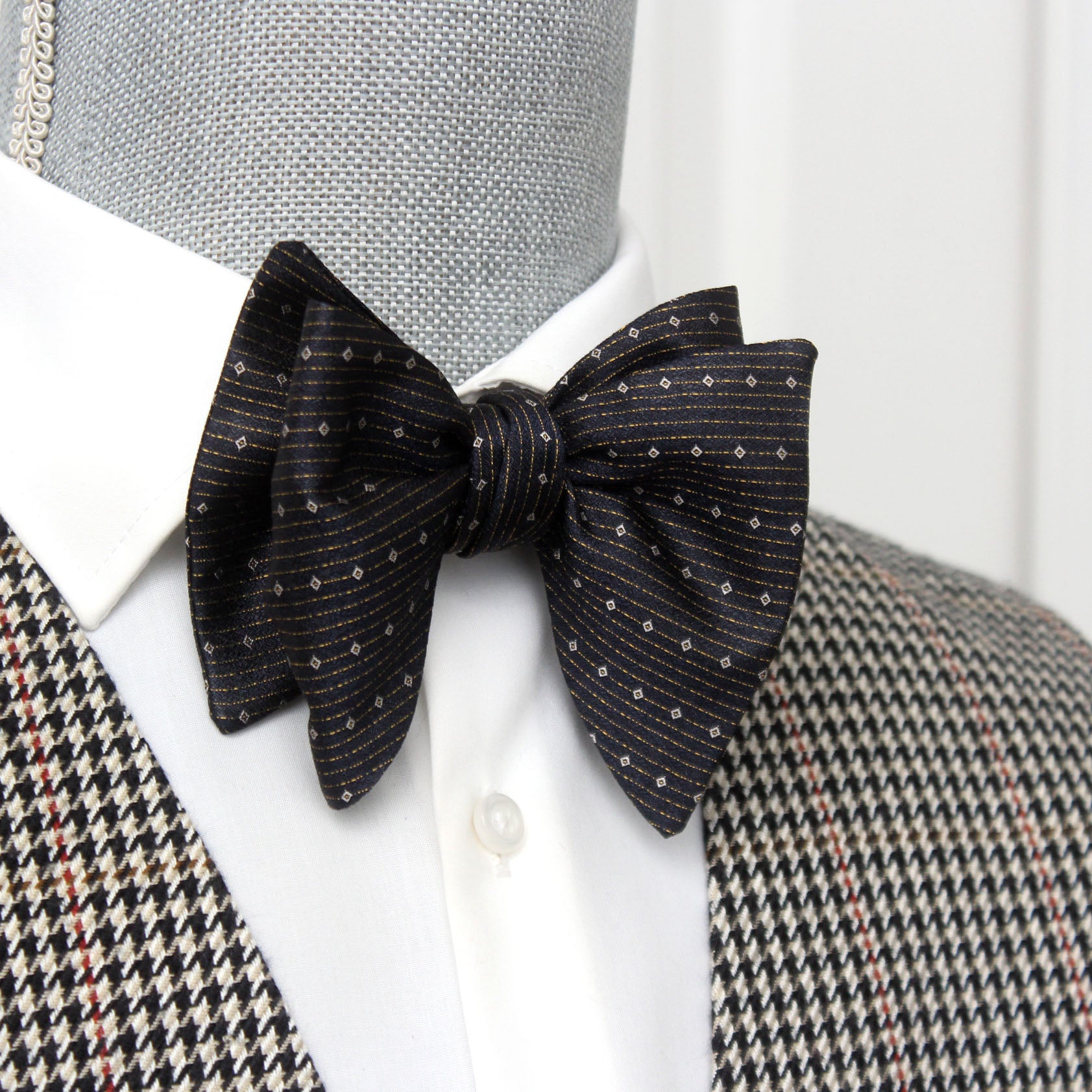 Brown with ornament Large Men's Bow tie