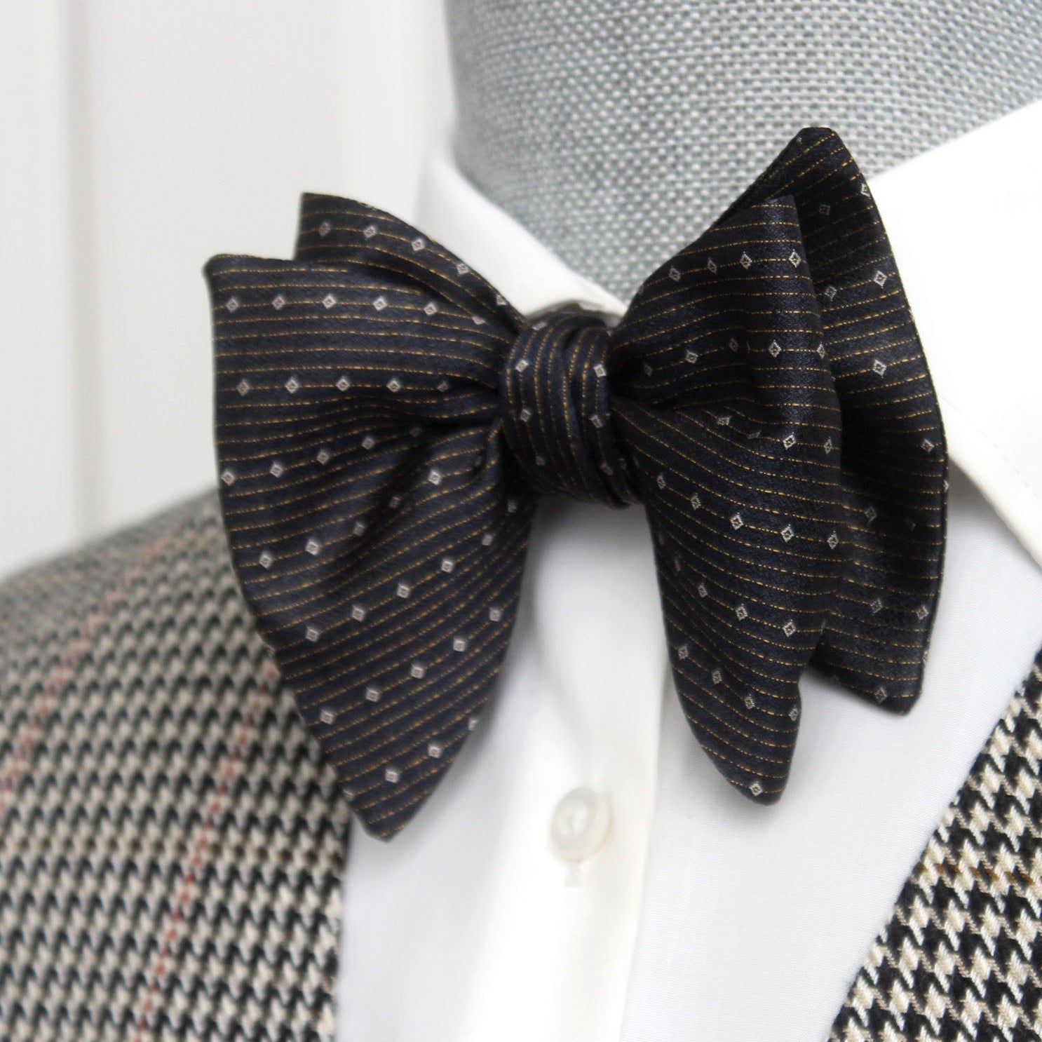 Brown with ornament Large Men's Bow tie