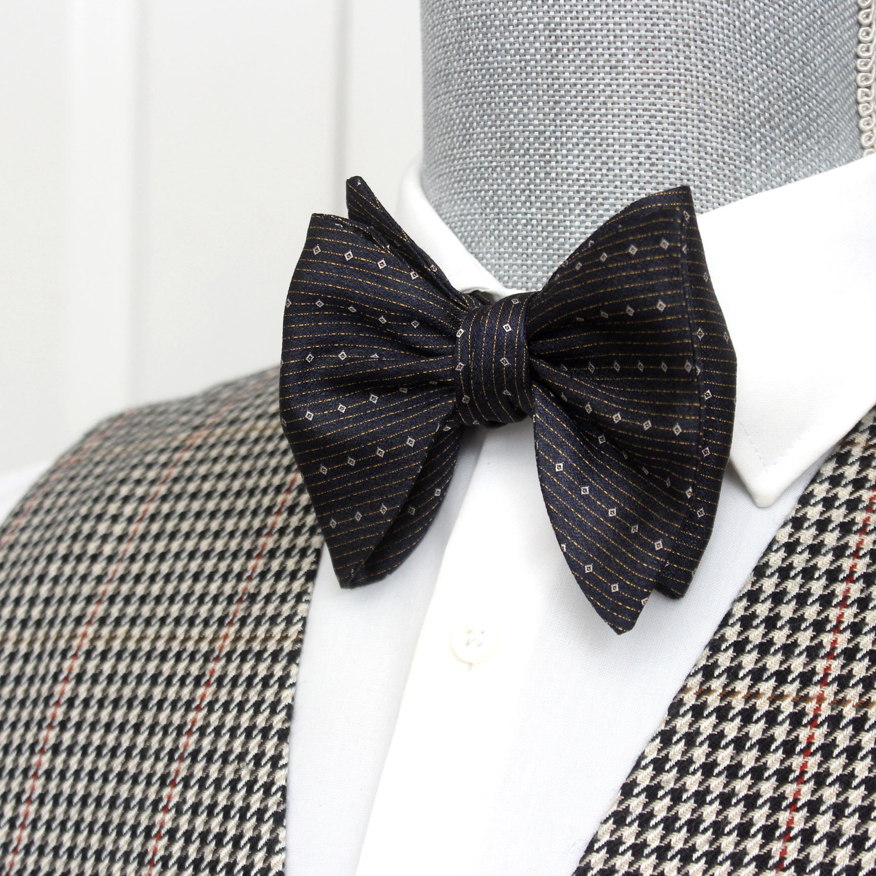 Brown with ornament Large Men's Bow tie
