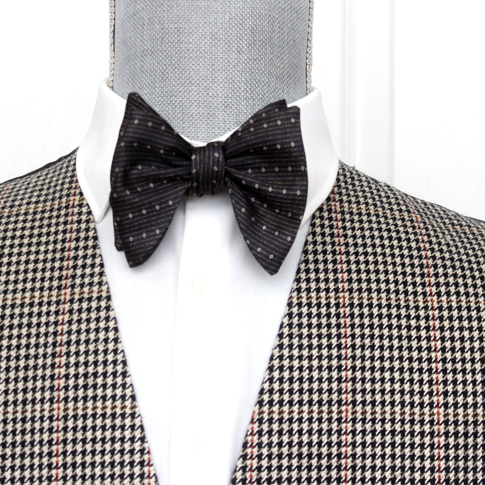 Brown with ornament Large Men's Bow tie