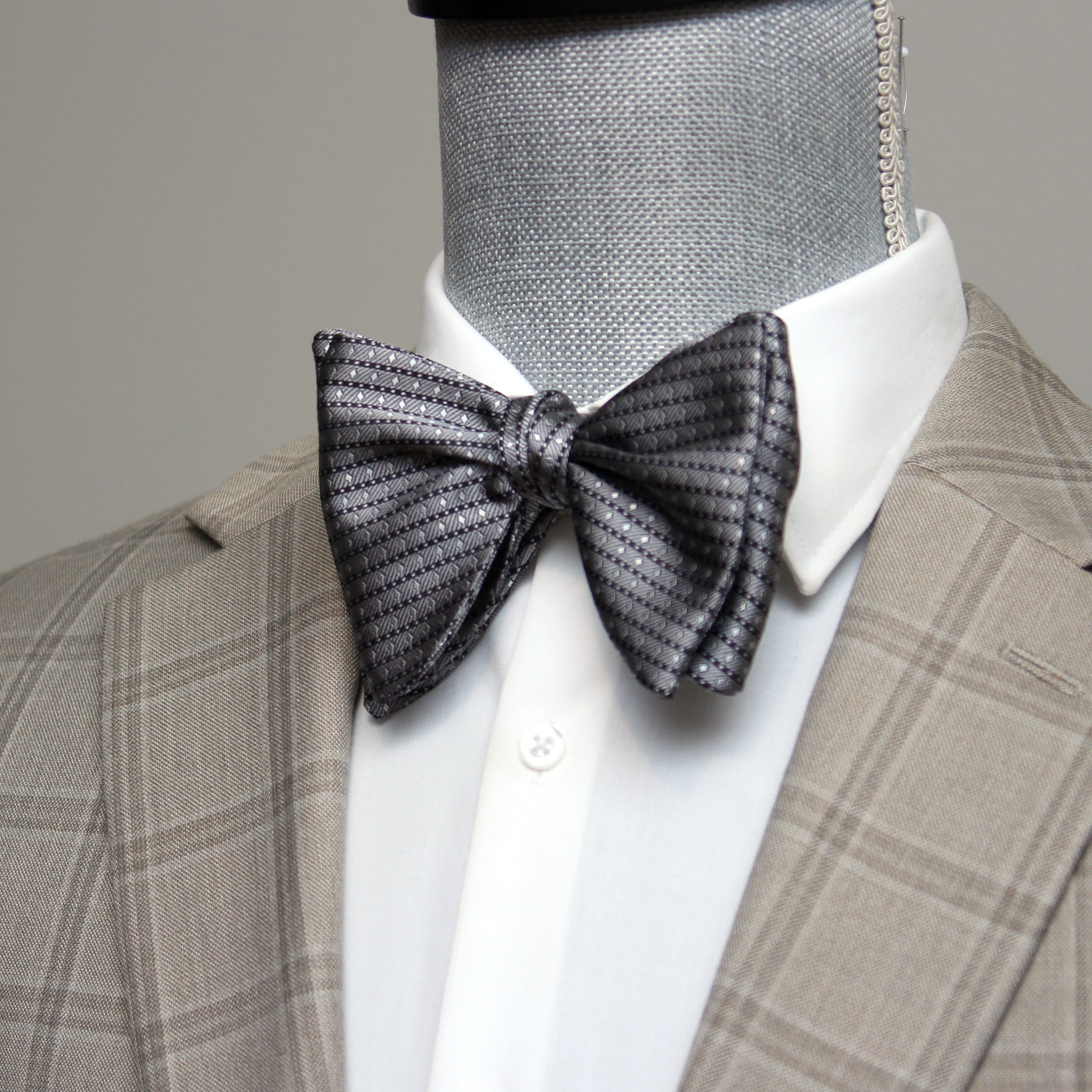 Grey ornament Butterfly Bow tie