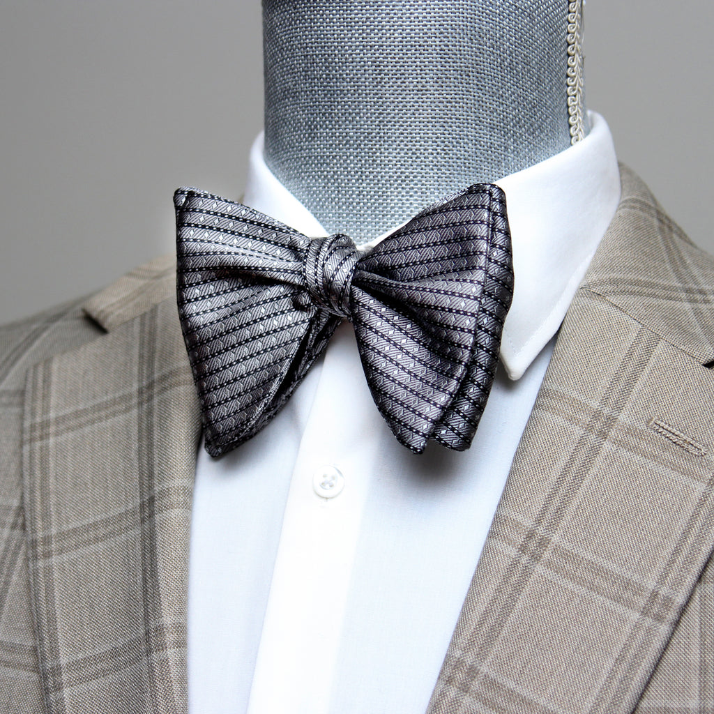 Grey ornament Butterfly Bow tie