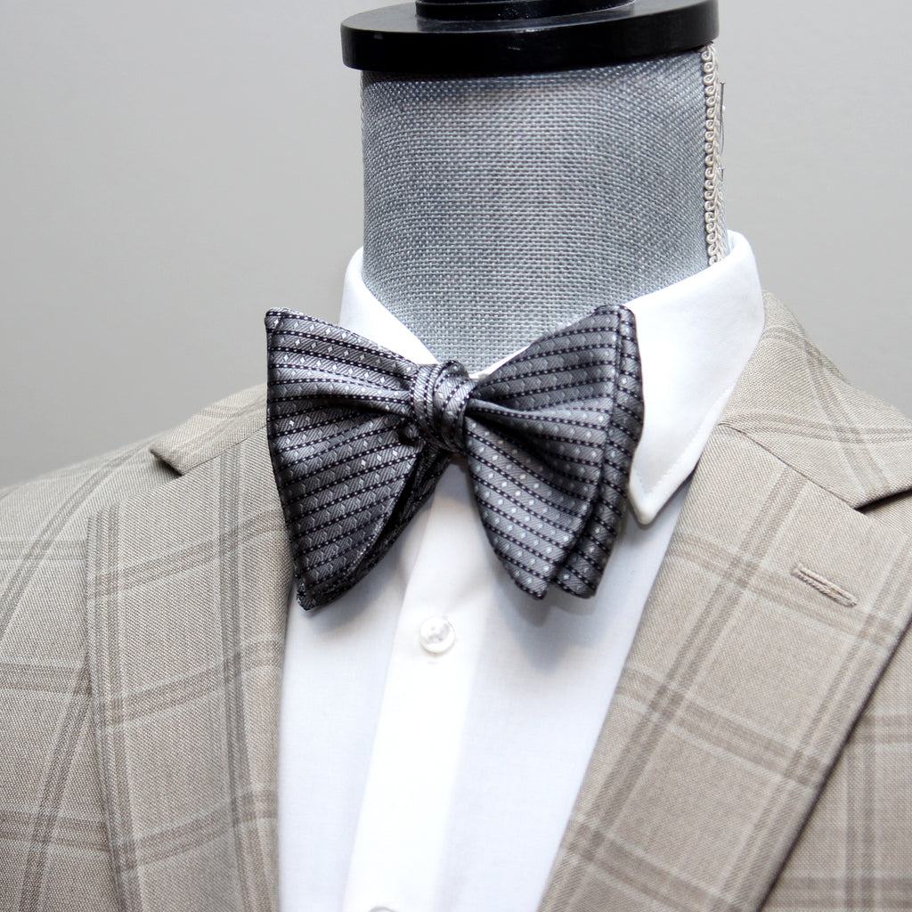 Grey ornament Butterfly Bow tie