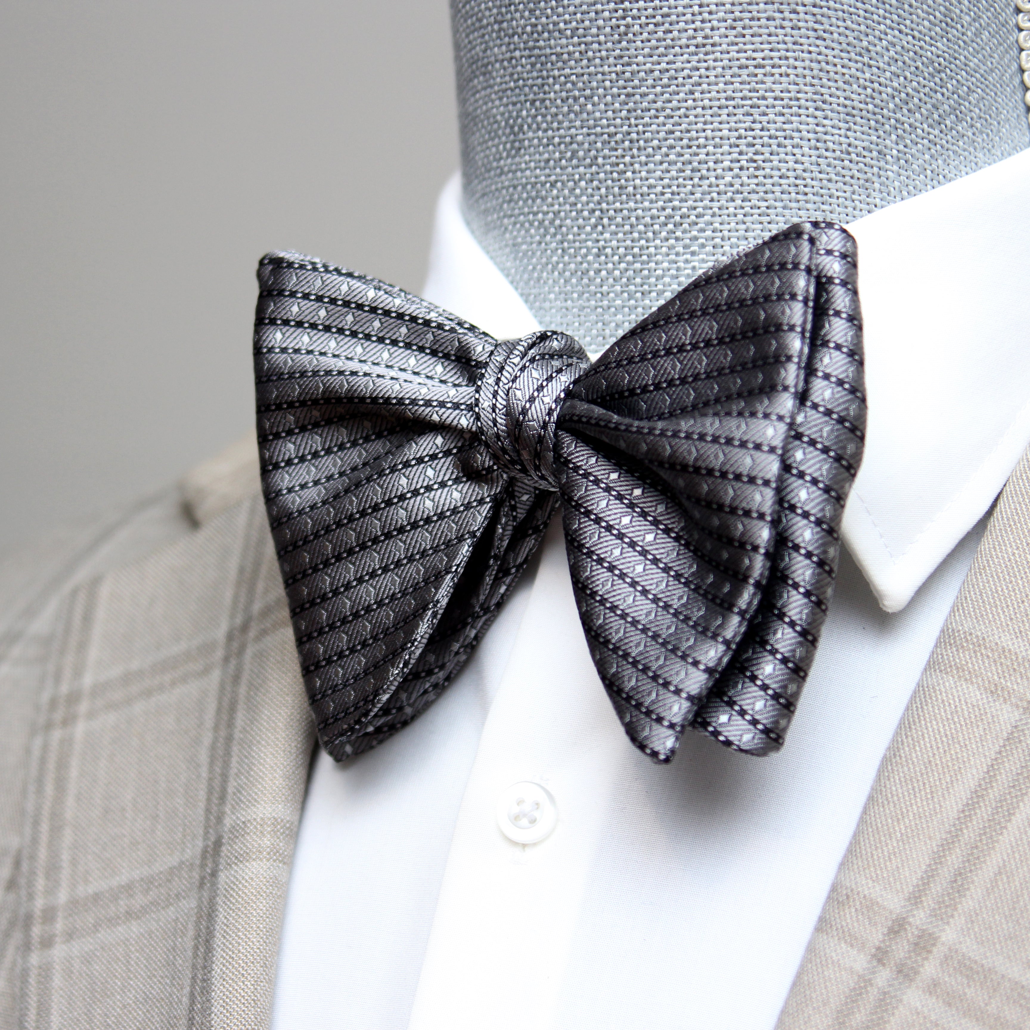 Grey ornament Butterfly Bow tie