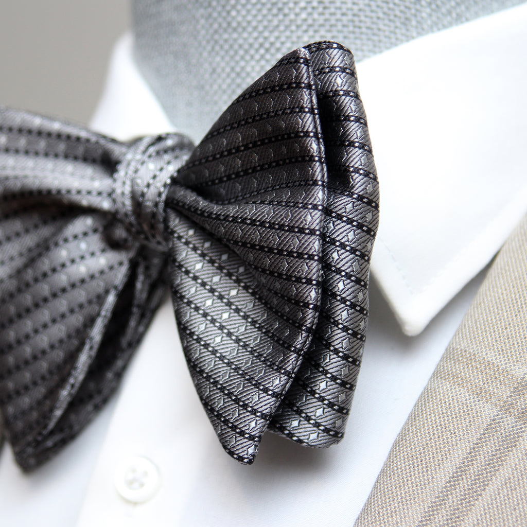 Grey ornament Butterfly Bow tie
