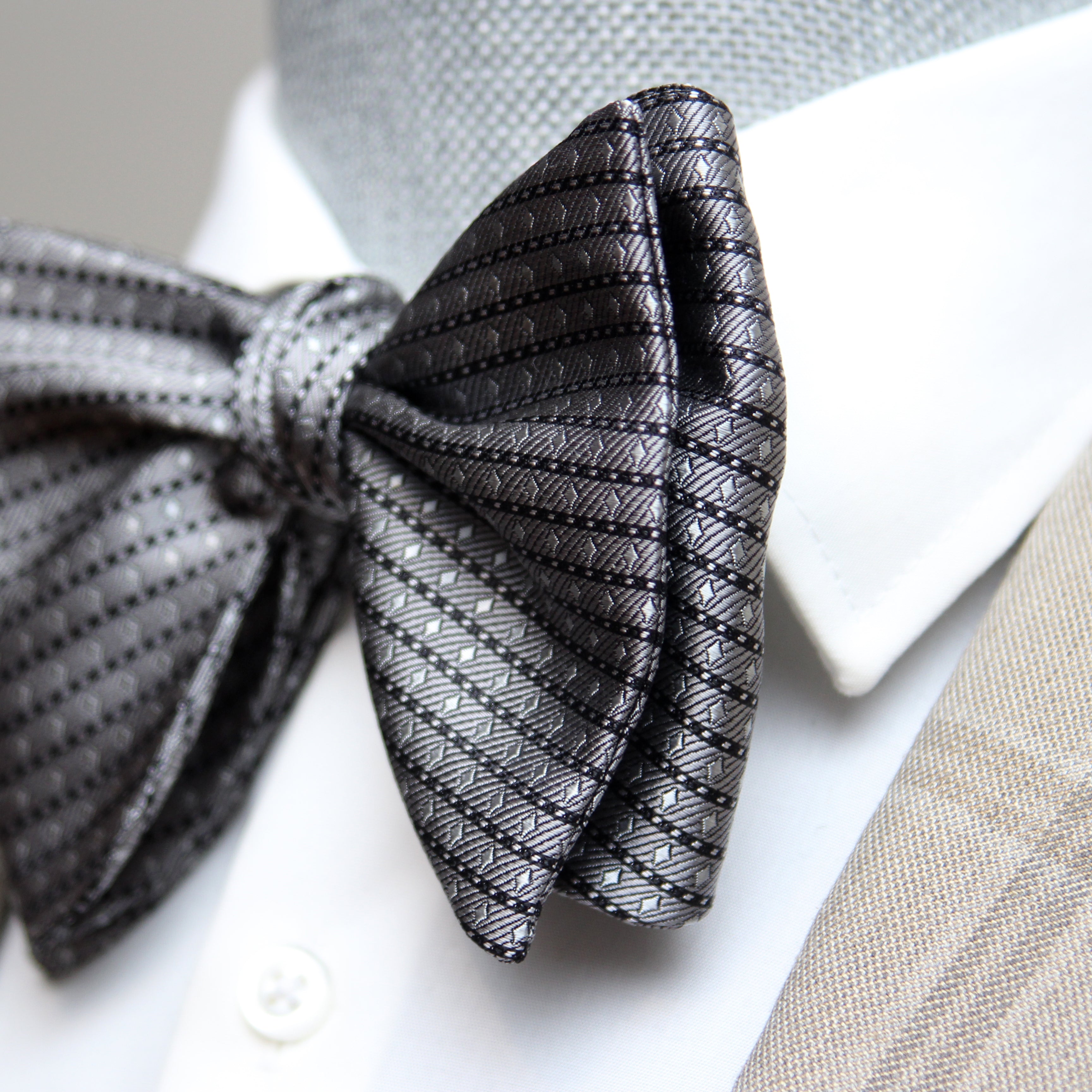 Grey ornament Butterfly Bow tie
