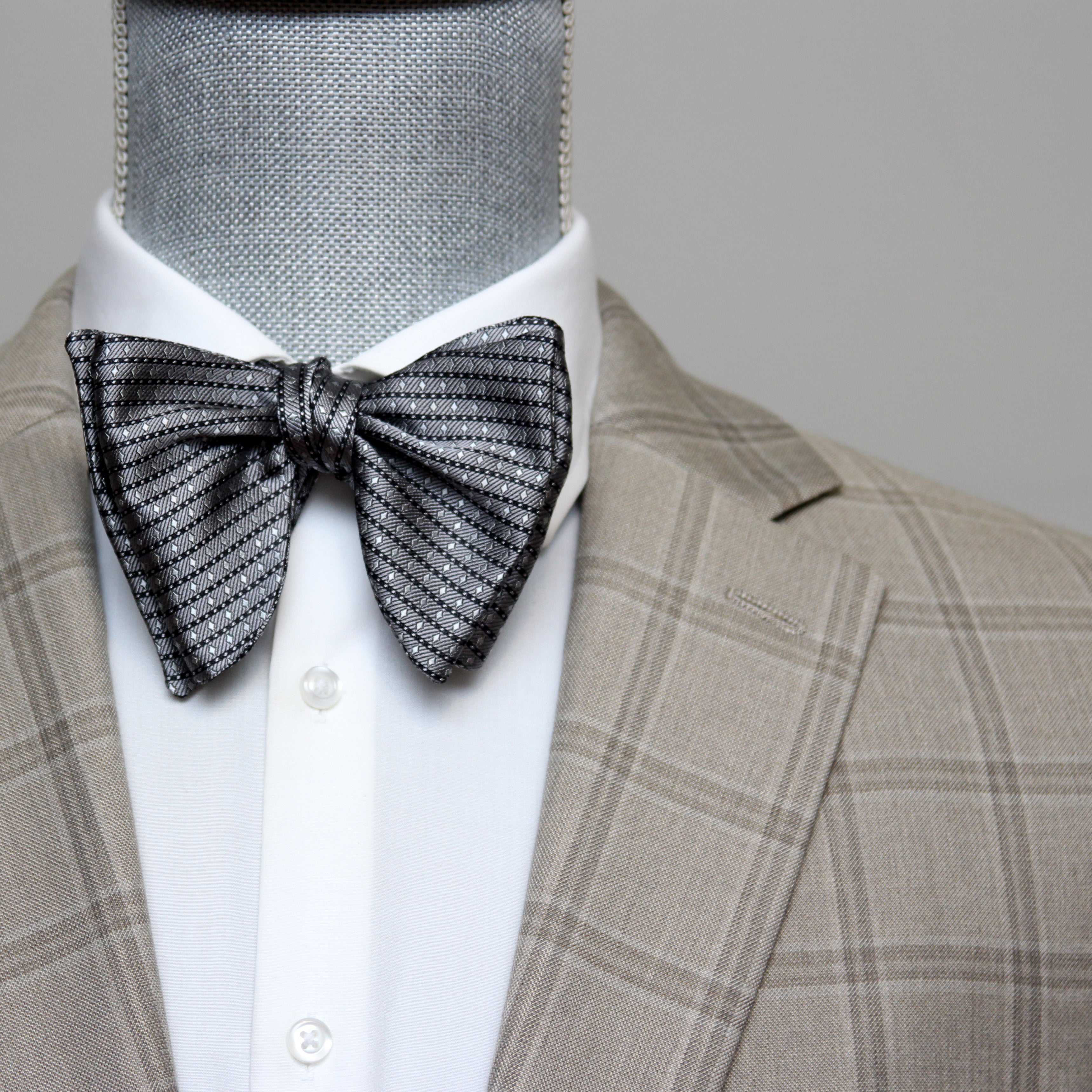 Grey ornament Butterfly Bow tie