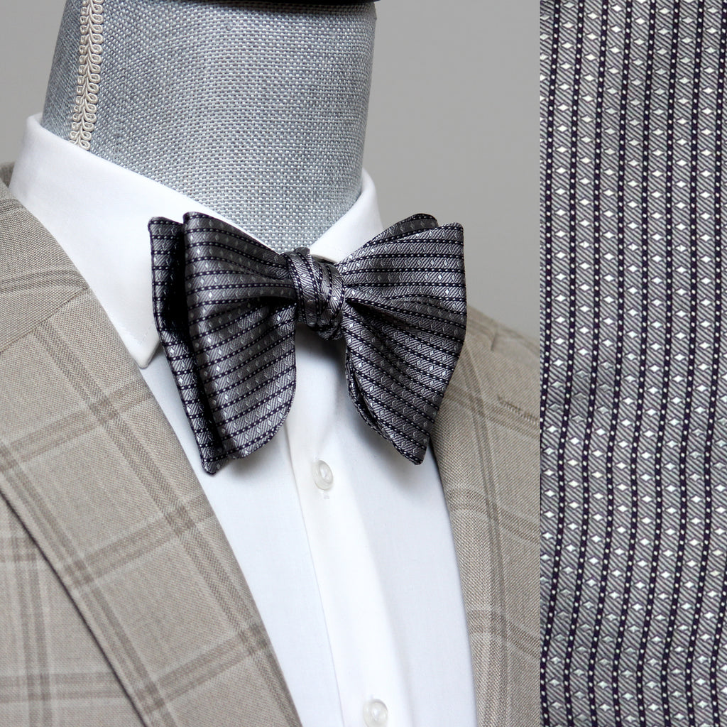Grey ornament Butterfly Bow tie