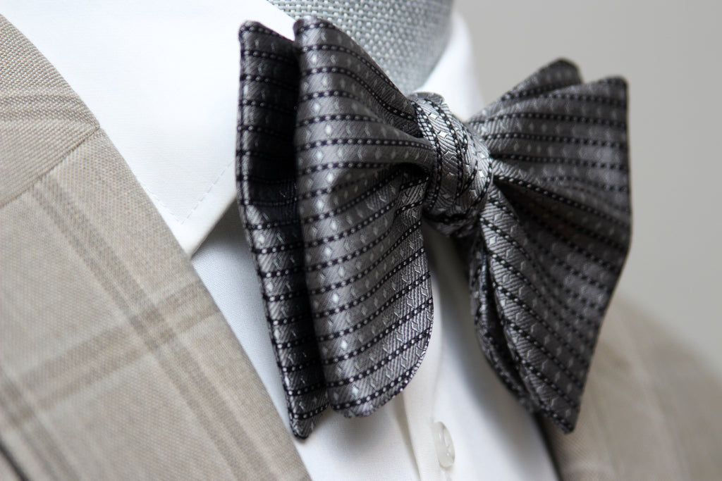 Grey ornament Butterfly Bow tie