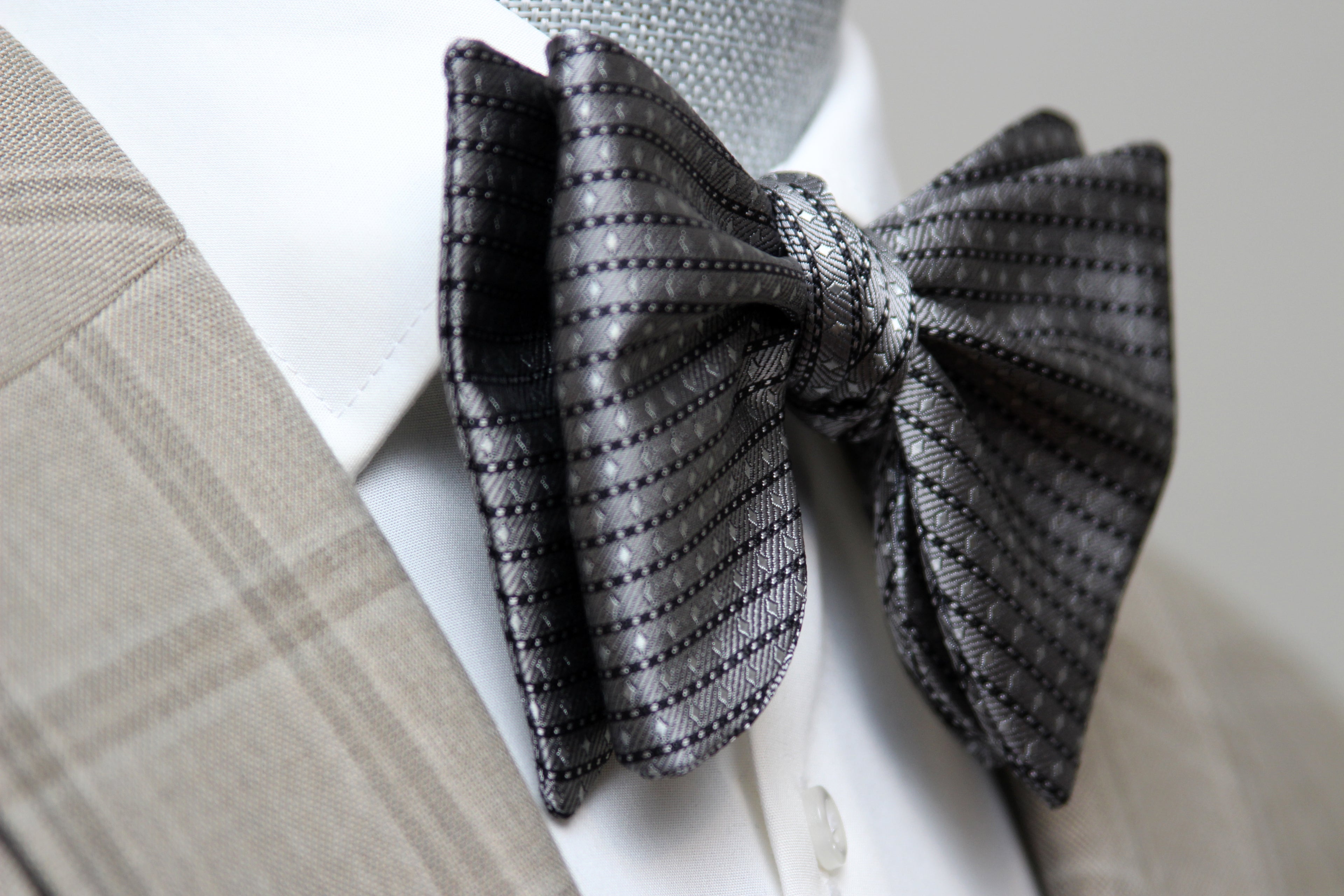 Grey ornament Butterfly Bow tie