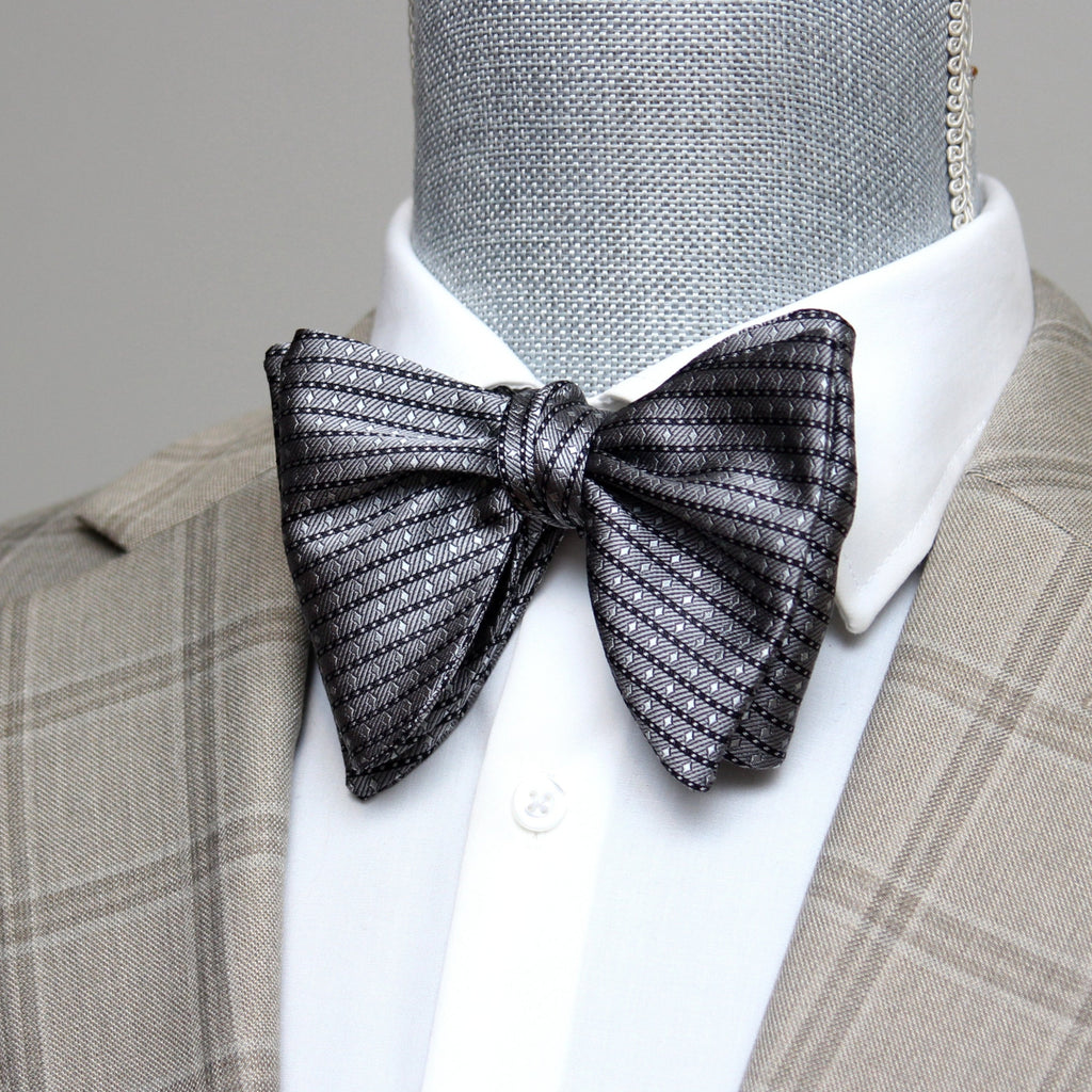 Grey ornament Butterfly Bow tie