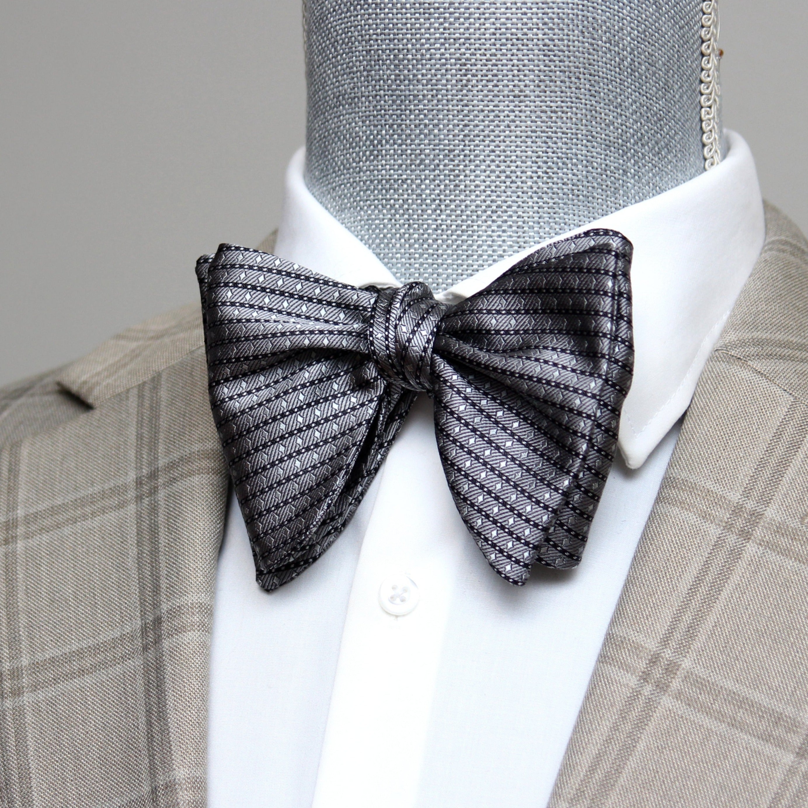Grey ornament Butterfly Bow tie