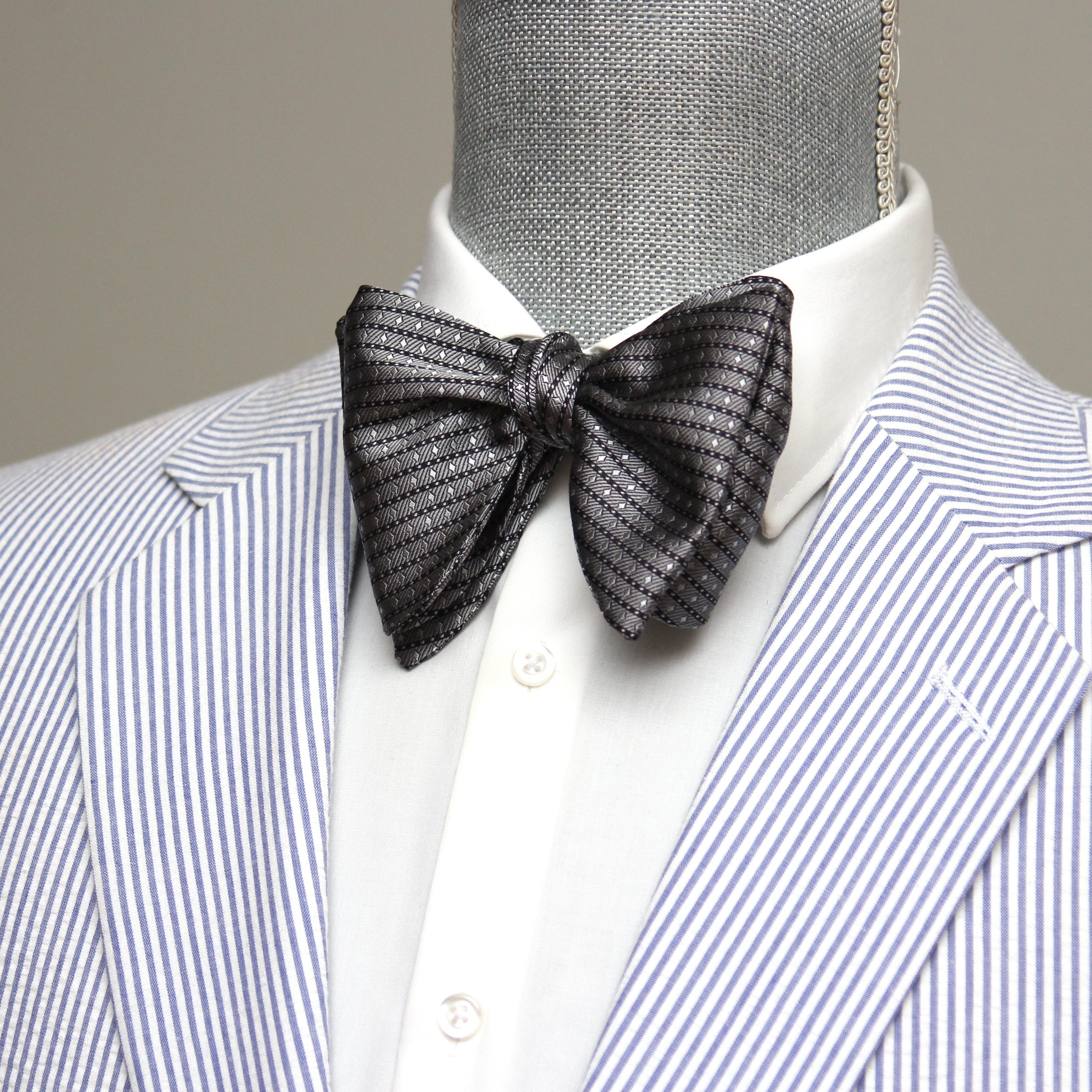 Grey ornament Butterfly Bow tie