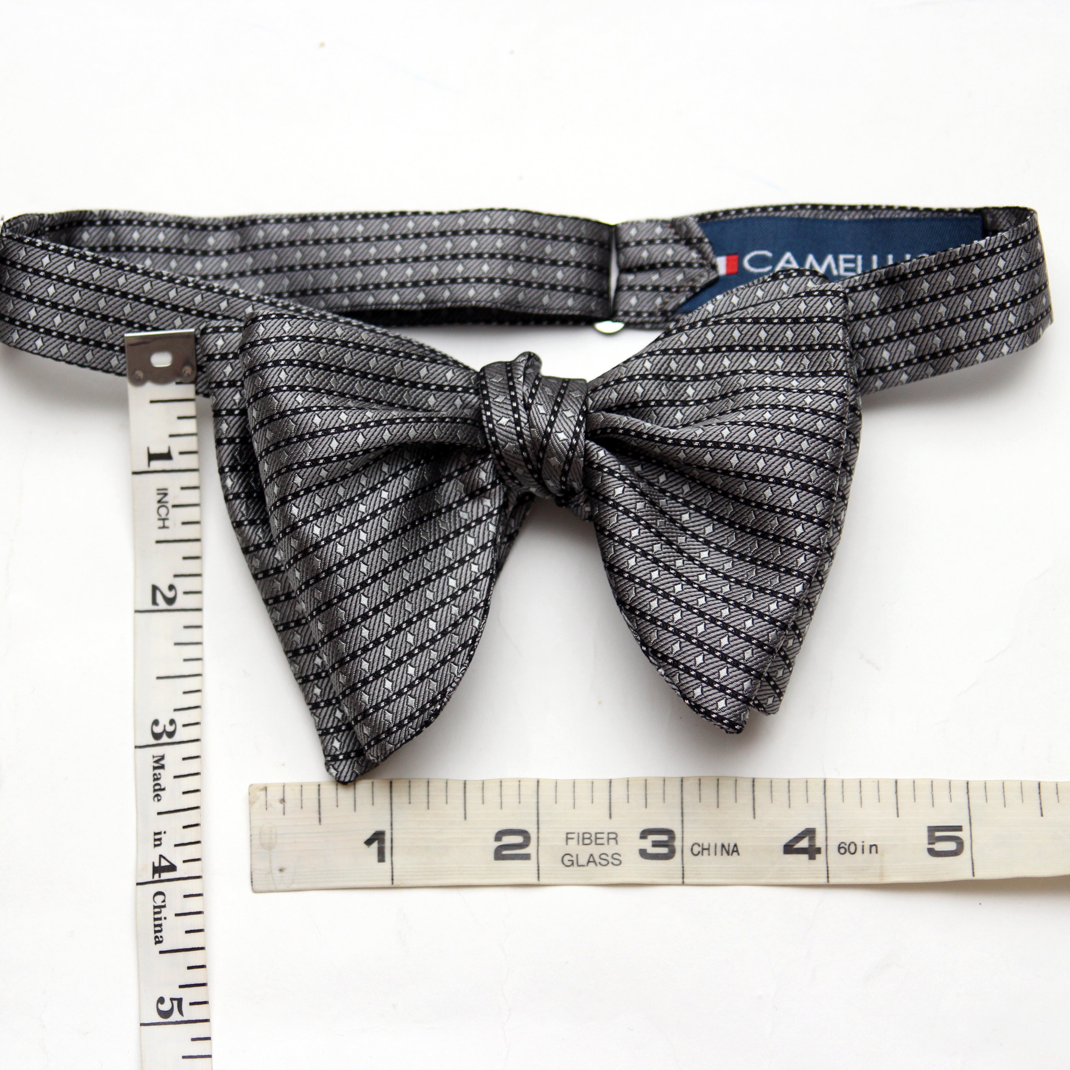 Grey ornament Butterfly Bow tie