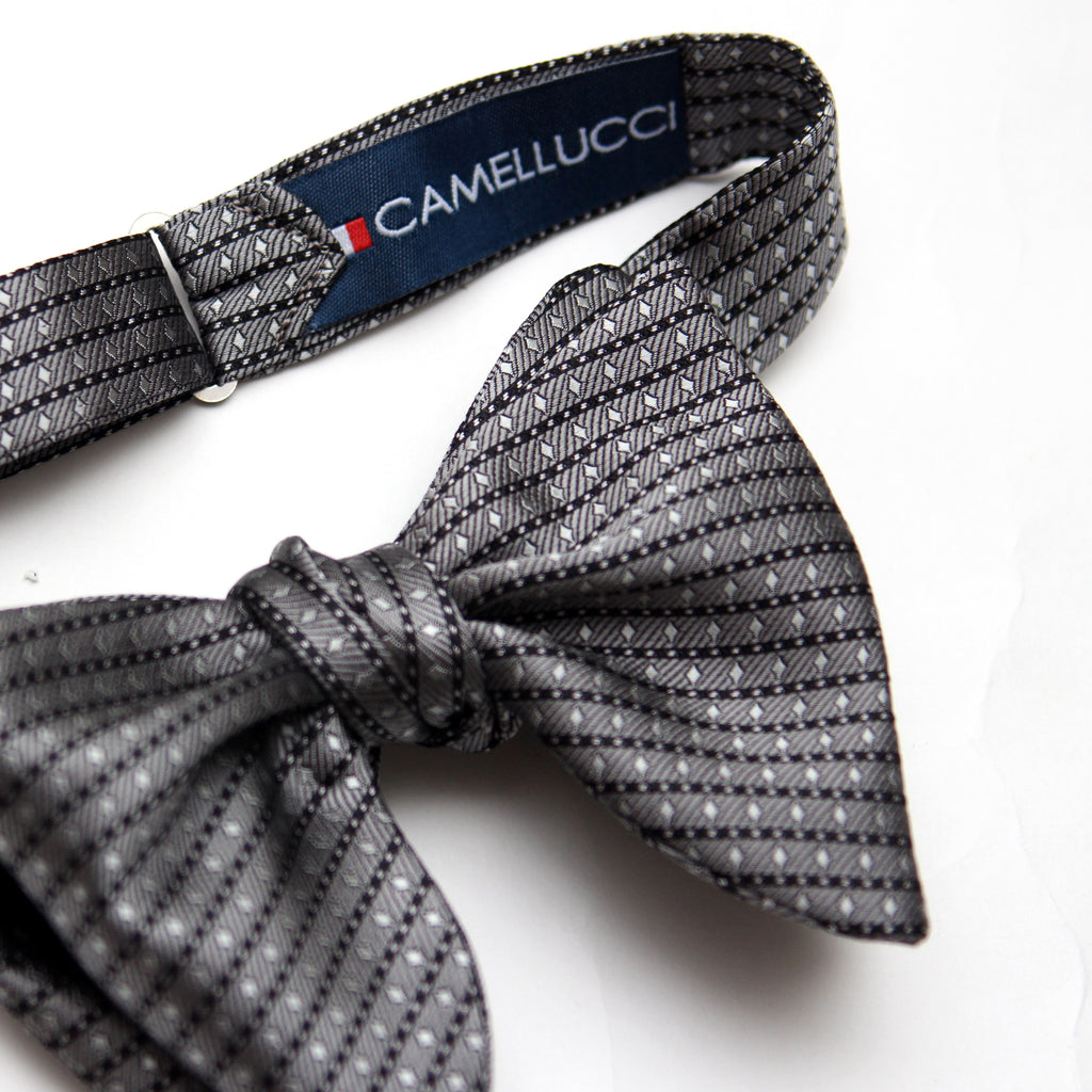 Grey ornament Butterfly Bow tie