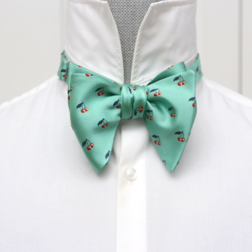 Green Silk Big Butterfly Bow Tie