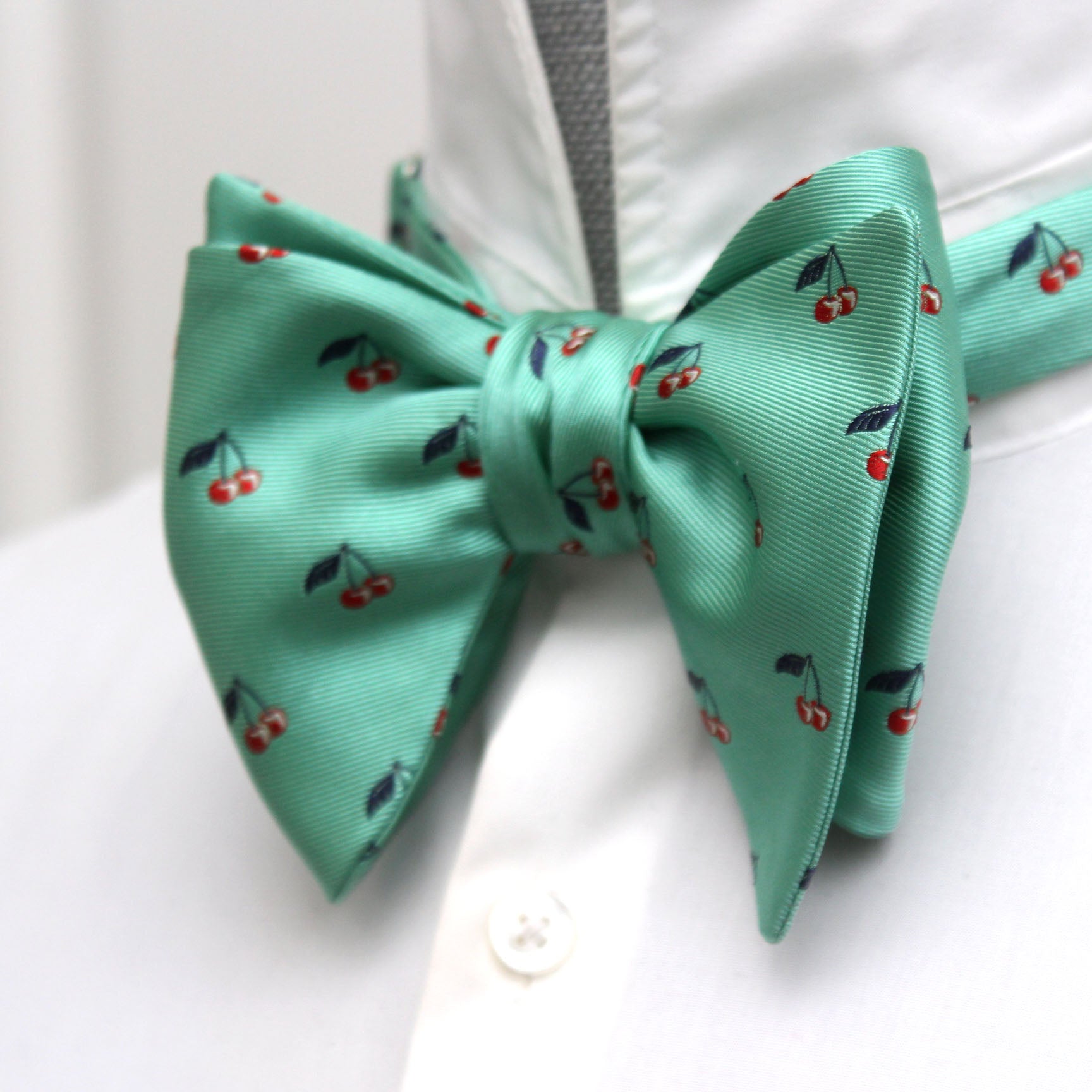 Green Silk Big Butterfly Bow Tie