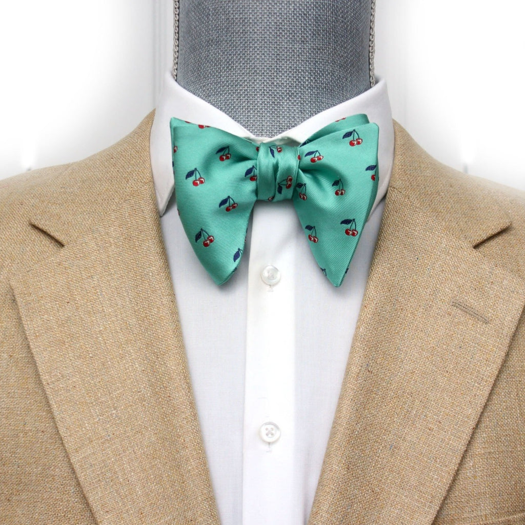 Green Silk Big Butterfly Bow Tie