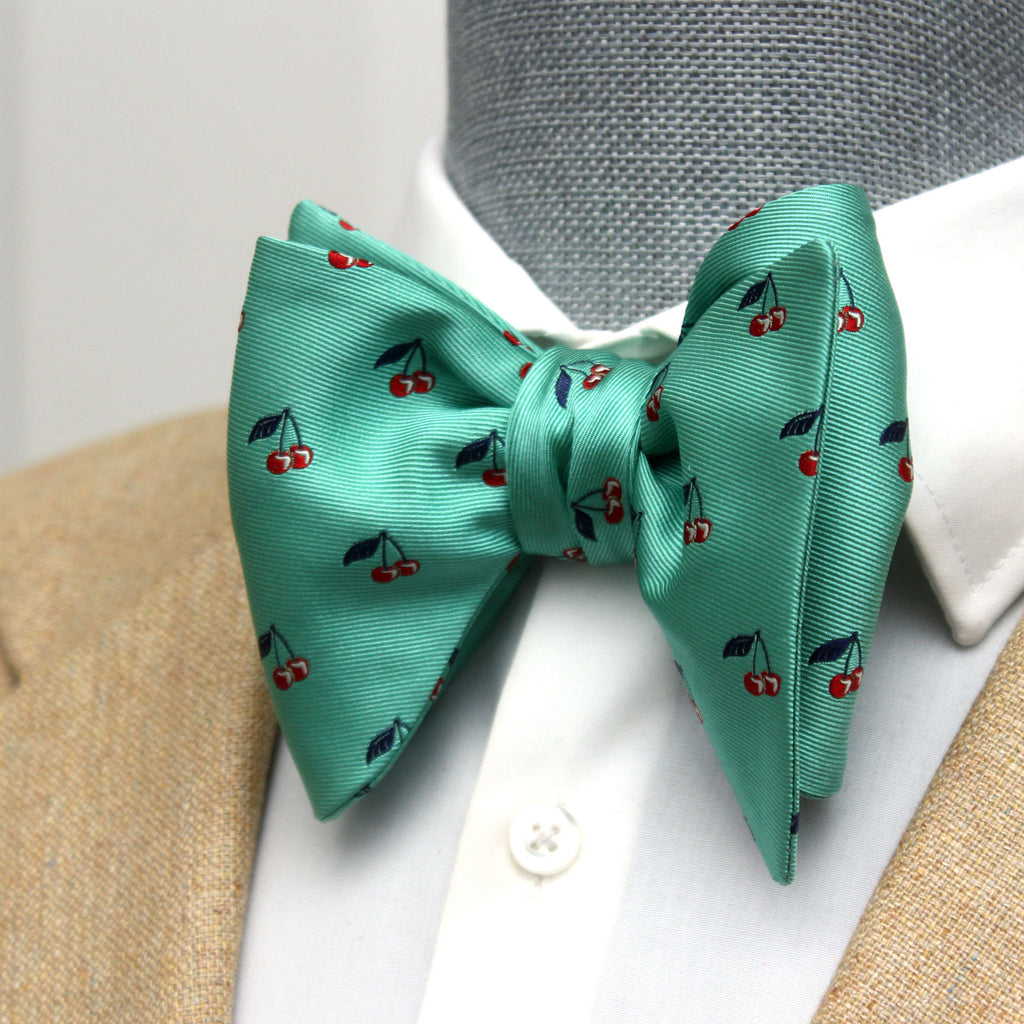 Green Silk Big Butterfly Bow Tie
