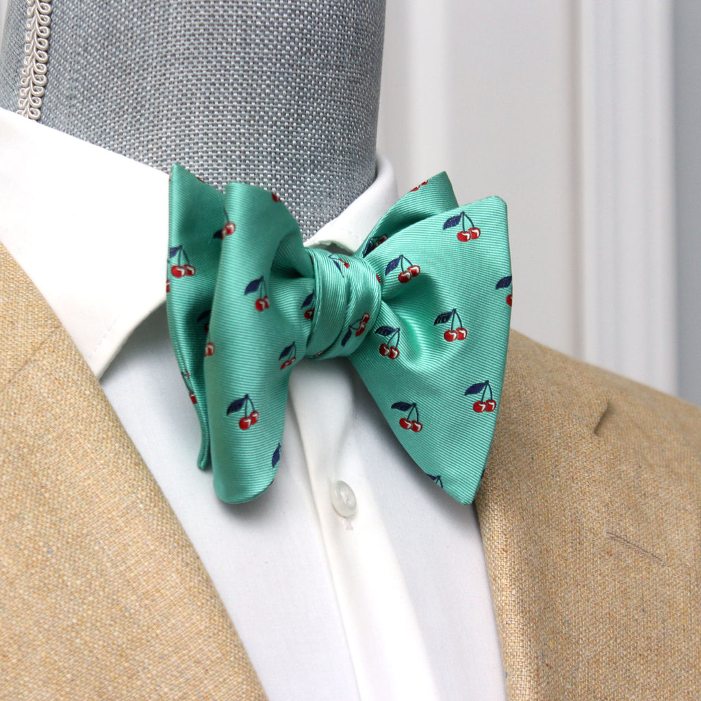 Green Silk Big Butterfly Bow Tie