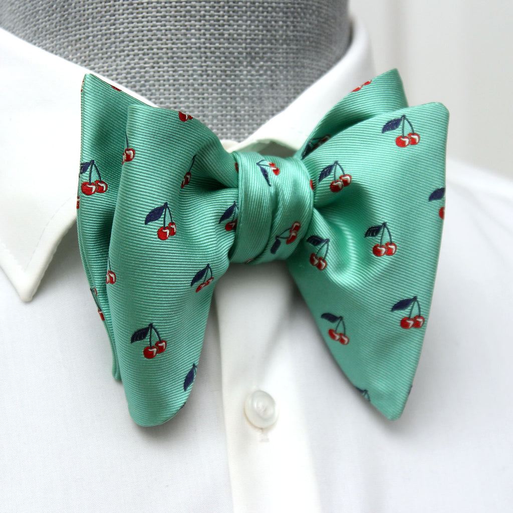 Green Silk Big Butterfly Bow Tie