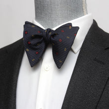 Load image into Gallery viewer, Big Butterfly Black Ornament Silk Bow Tie
