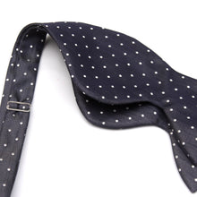 Load image into Gallery viewer, Big Butterfly Dusty Blue Polka Dot Silk Bow Tie

