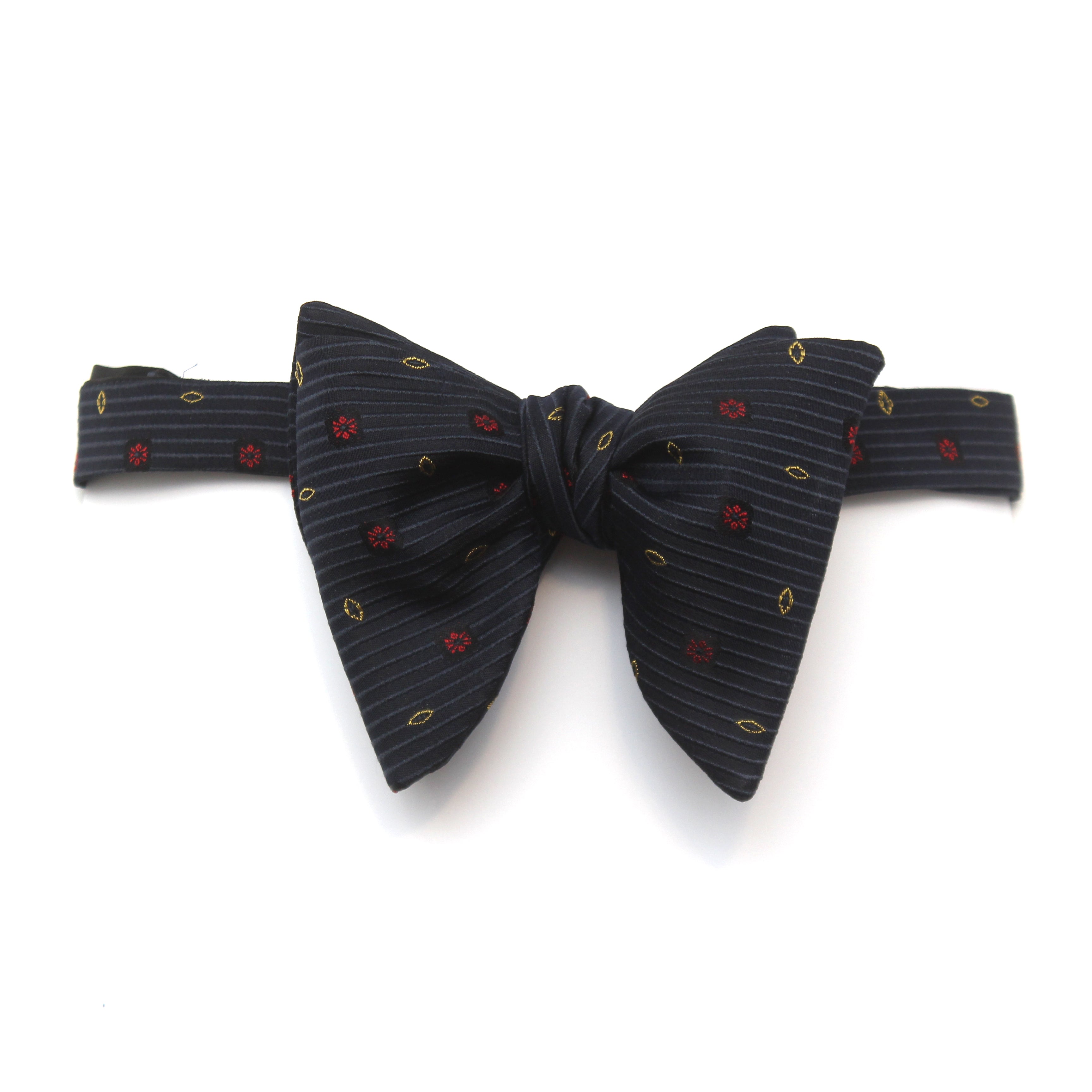 Big Butterfly Black Ornament Silk Bow Tie