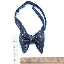 Load image into Gallery viewer, Big Butterfly Dusty Blue Polka Dot Silk Bow Tie
