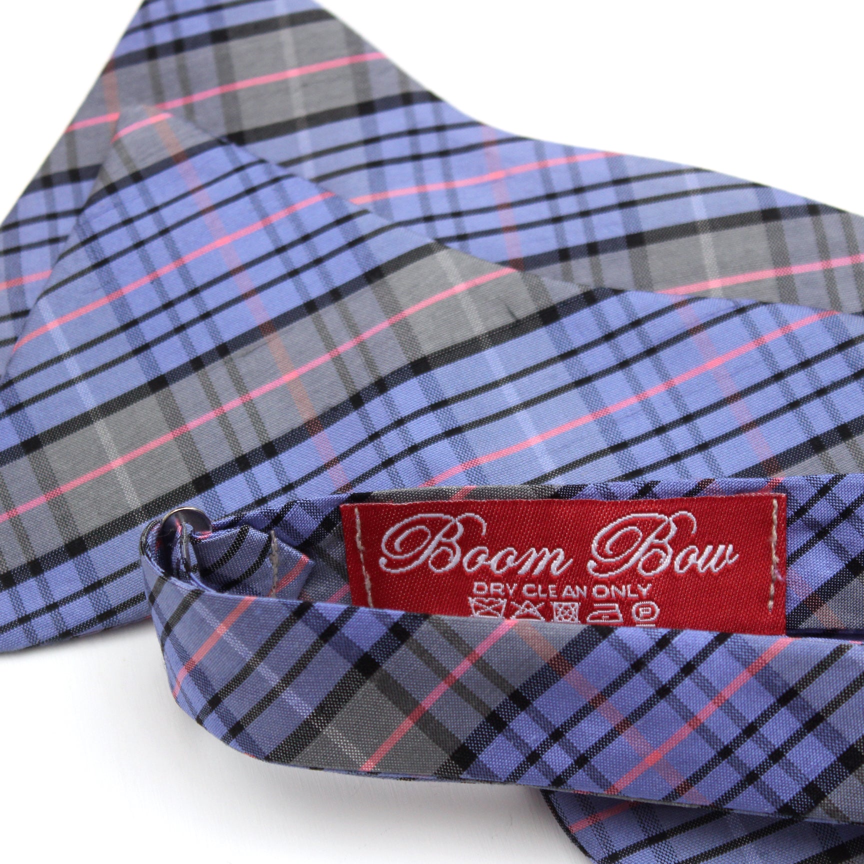 Purple Plaid Big Butterfly Silk Bow Tie